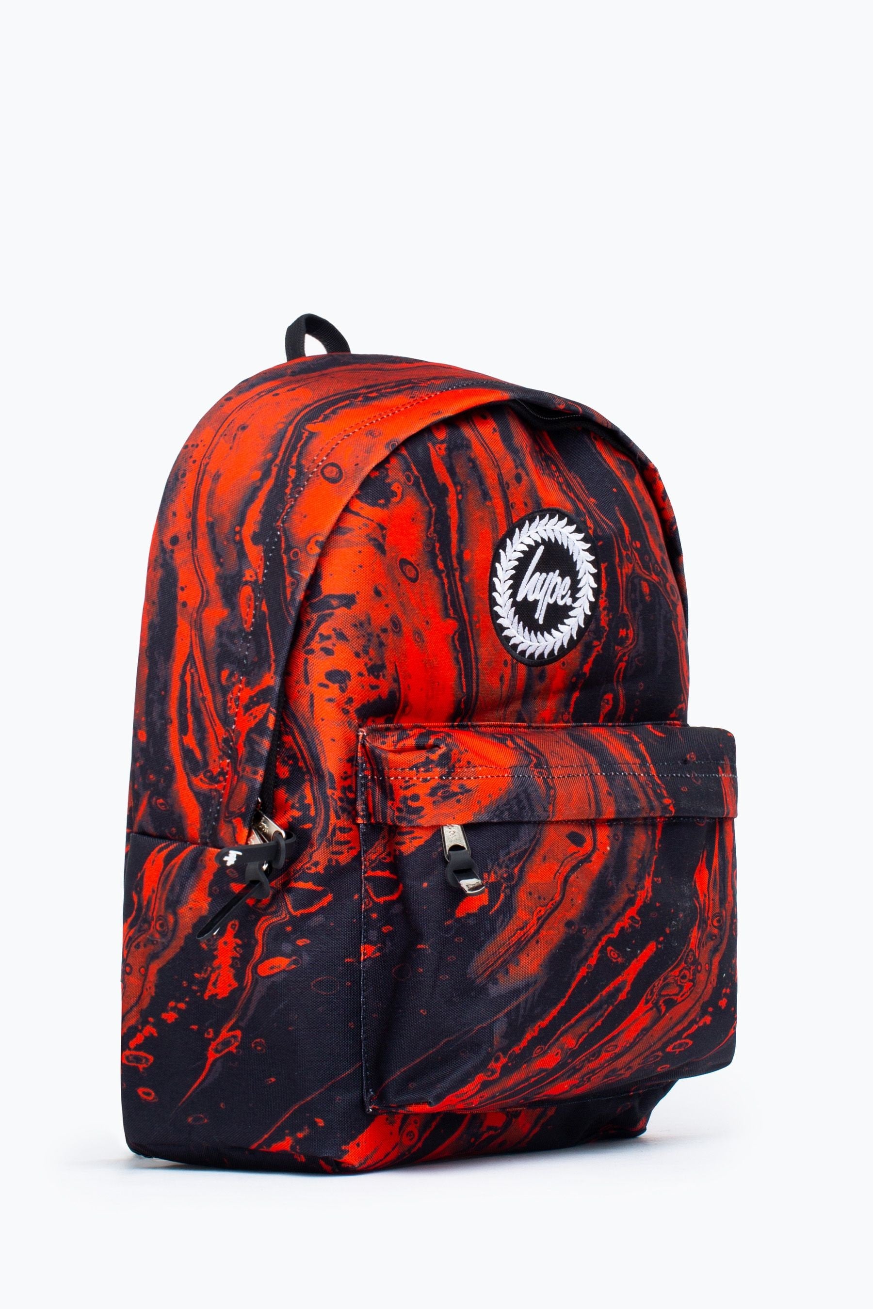 Black Hype. Unisex Marble Wave Crest Black Backpack