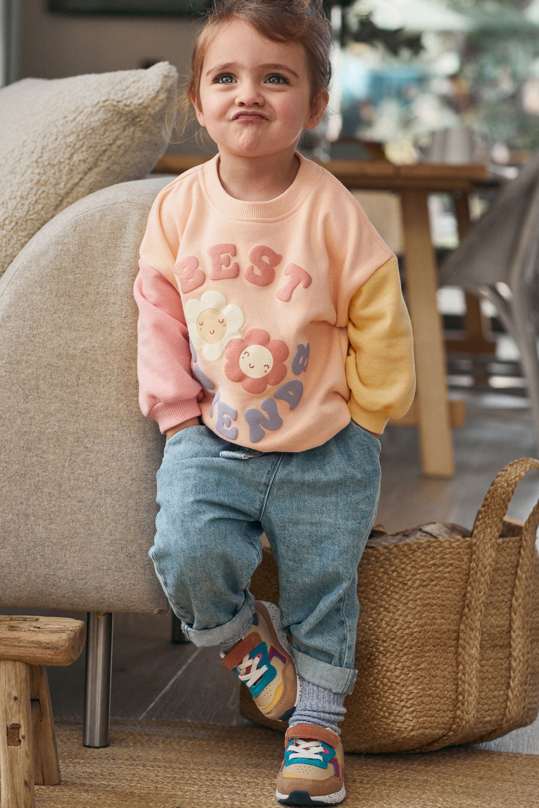 Pink Slogan Sweatshirt (3mths-7yrs)