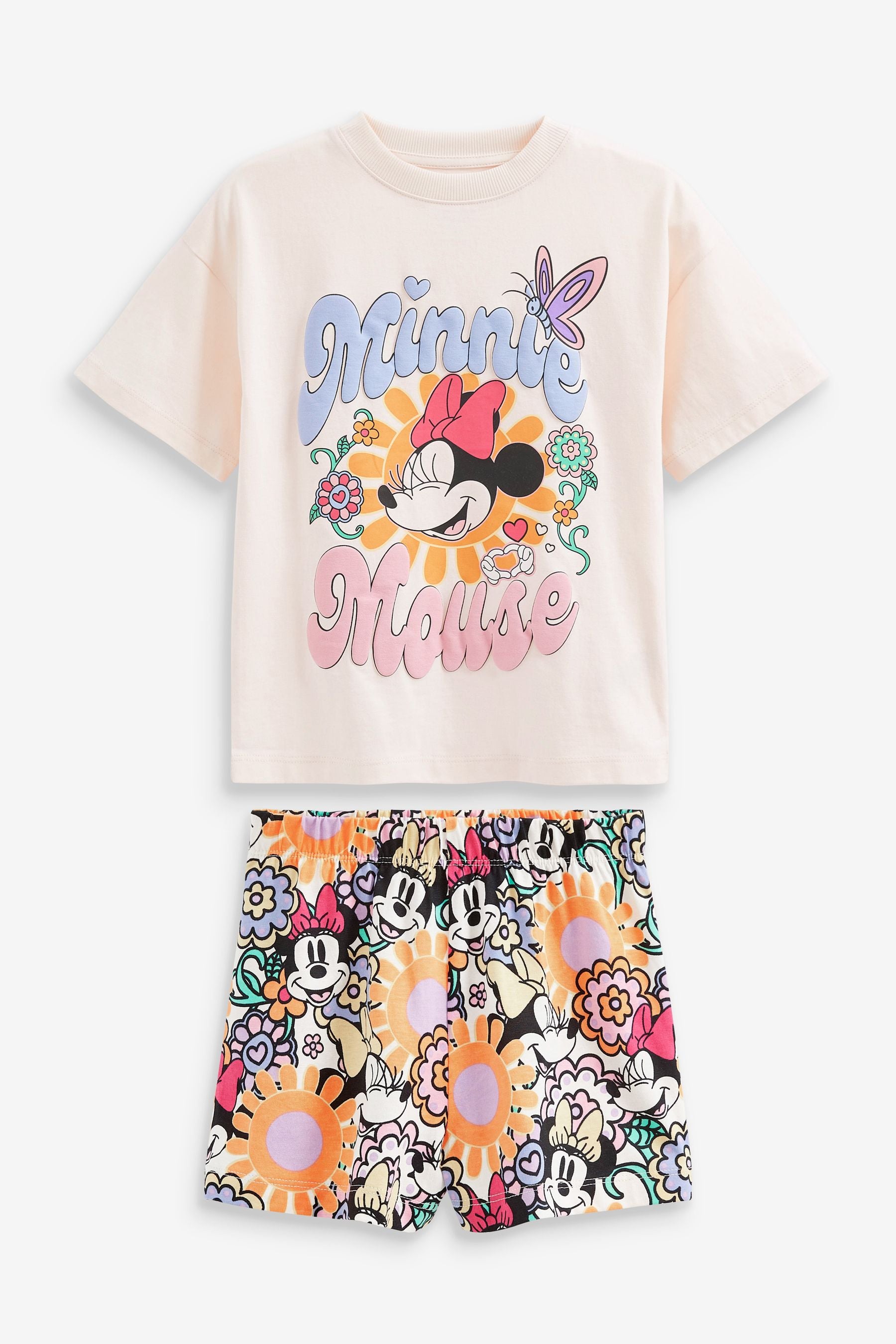 Minnie Mouse Cream/Blue Short Pyjamas (3-16yrs)