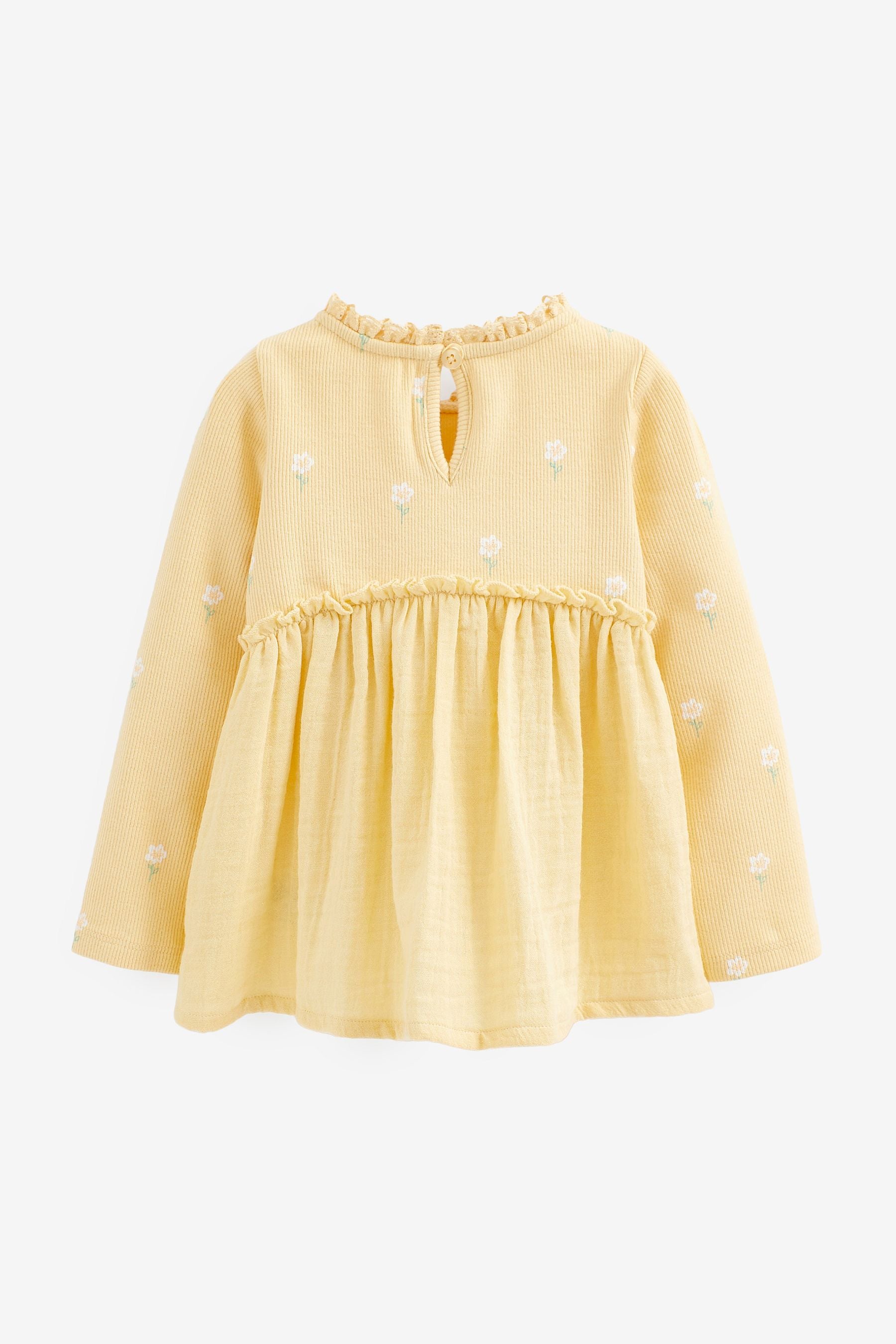 Lemon Yellow Long Sleeve Blouse (3mths-7yrs)