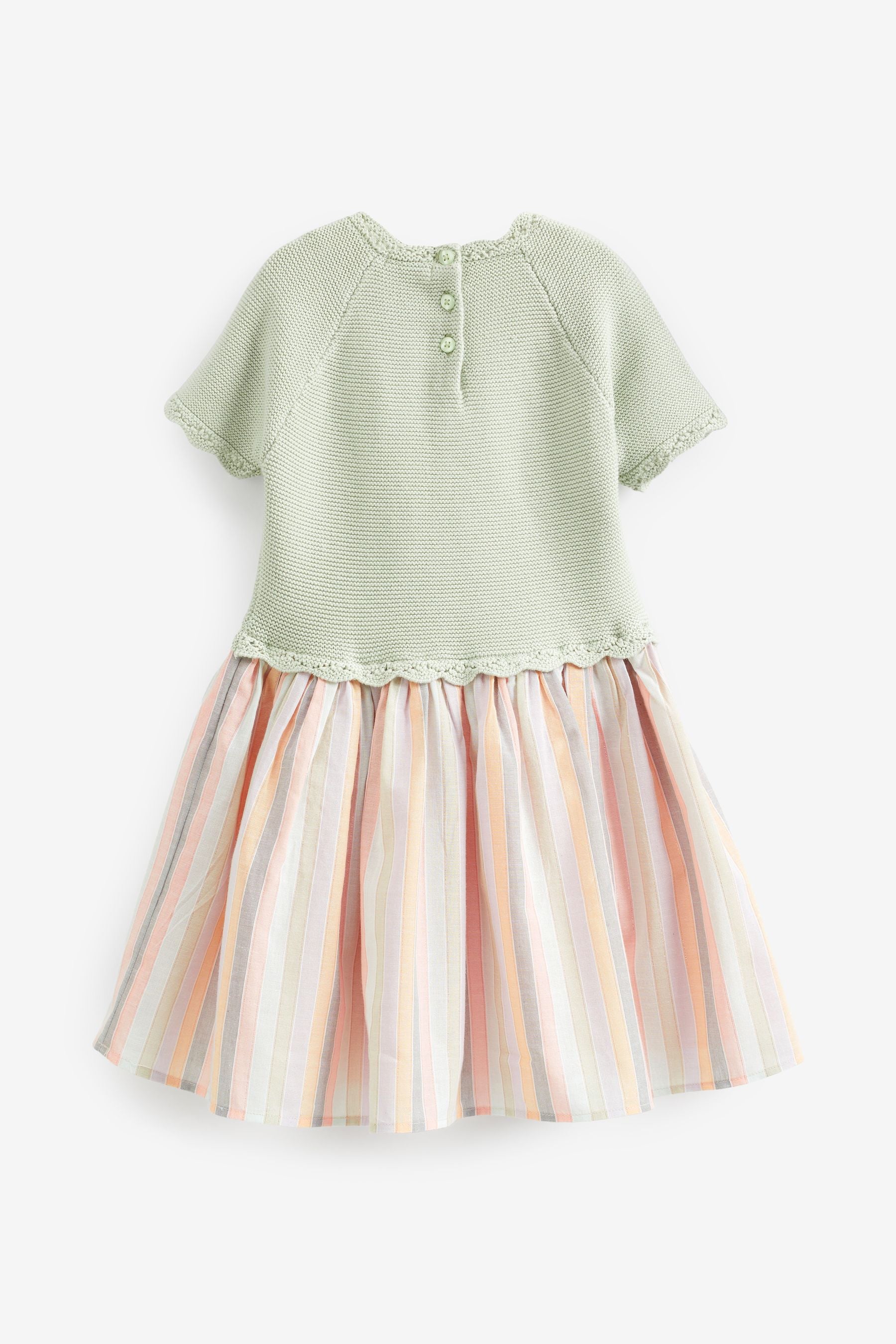 Mint Green Rainbow Stripe Skirt Jumper Dress (3mths-7yrs)