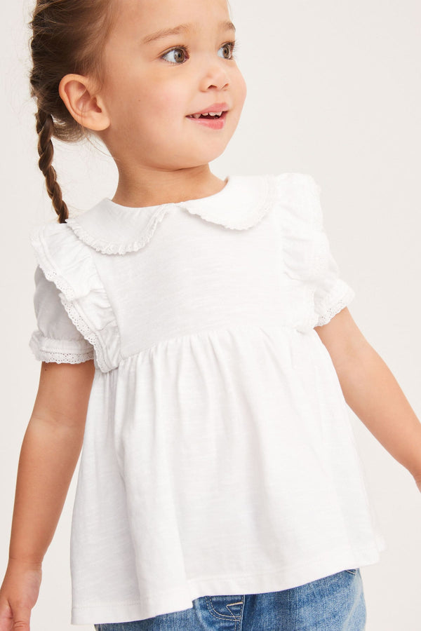 White Collar Frill Blouse (3mths-7yrs)