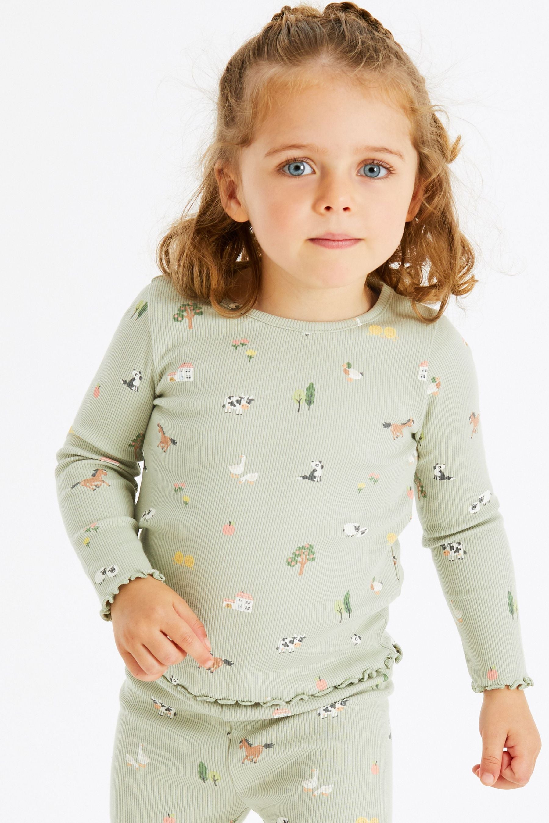 Sage Green Farm Long Sleeve Rib T-Shirt (3mths-7yrs)