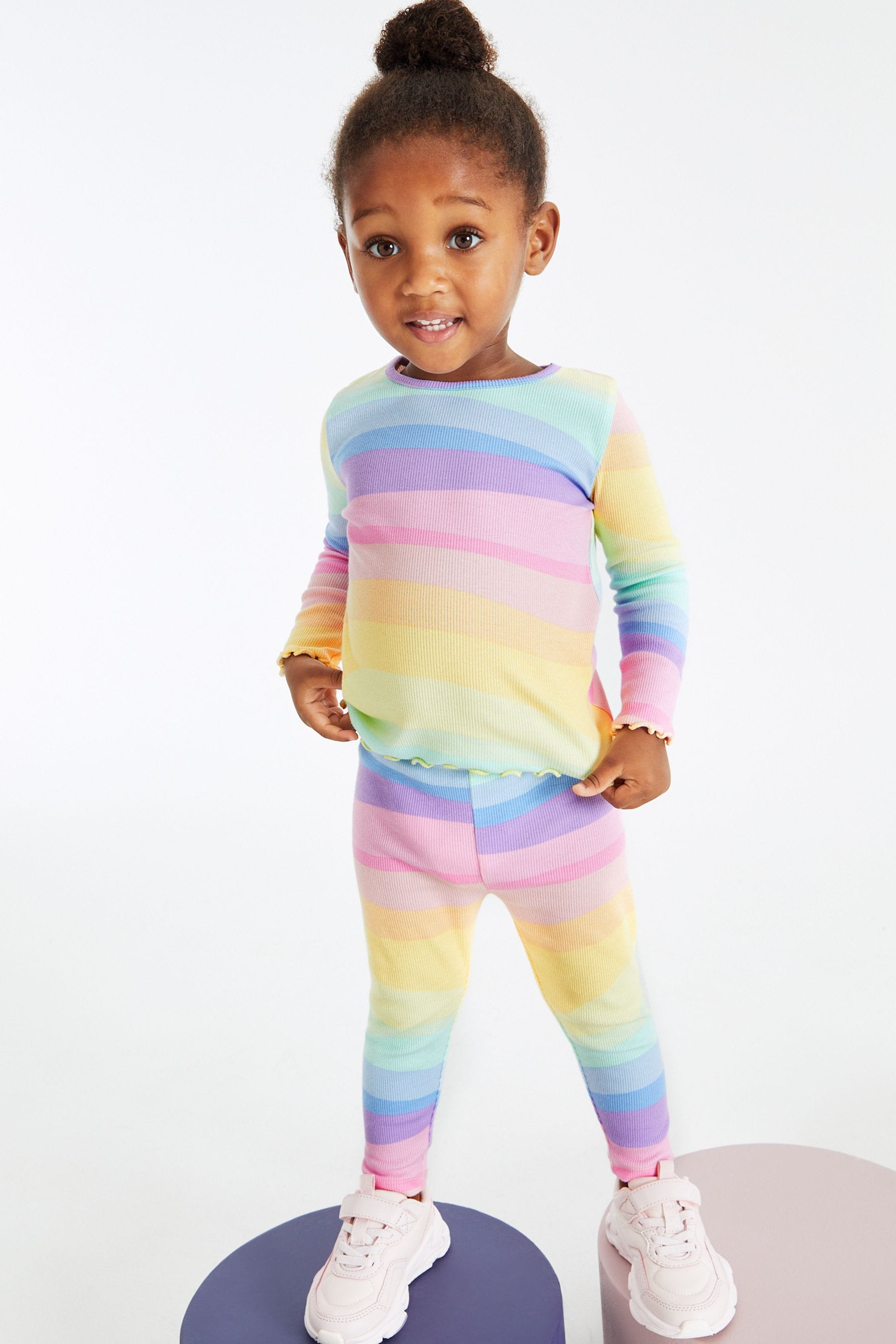 Rainbow Long Sleeve Rib T-Shirt (3mths-7yrs)