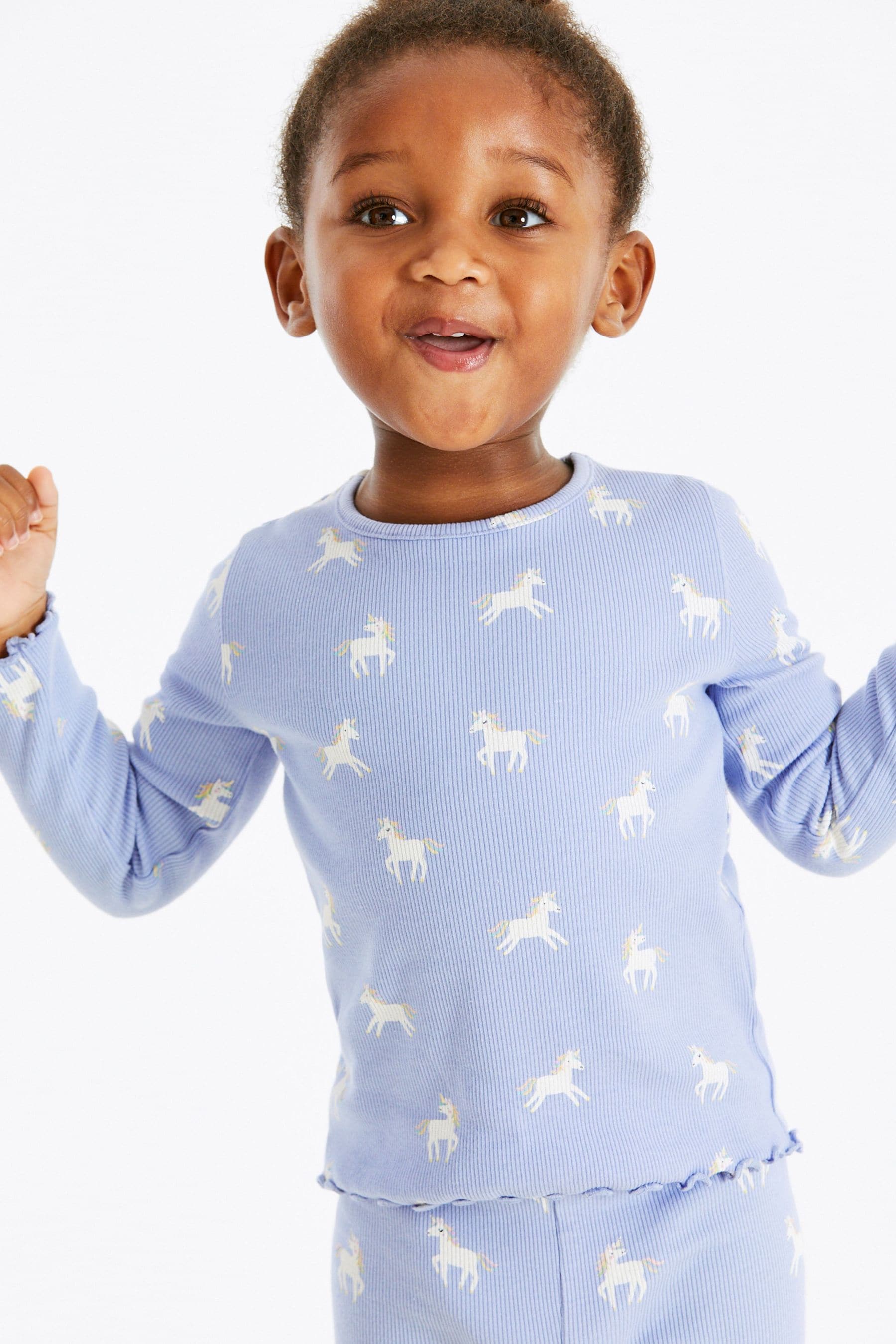 Blue Unicorn Long Sleeve Rib T-Shirt (3mths-7yrs)