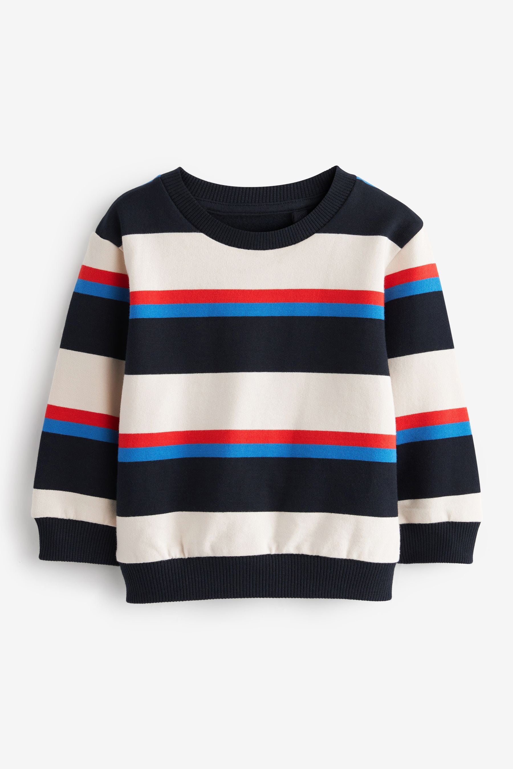 Navy and White Stripe Long Sleeve Sweatshirt (3mths-7yrs)