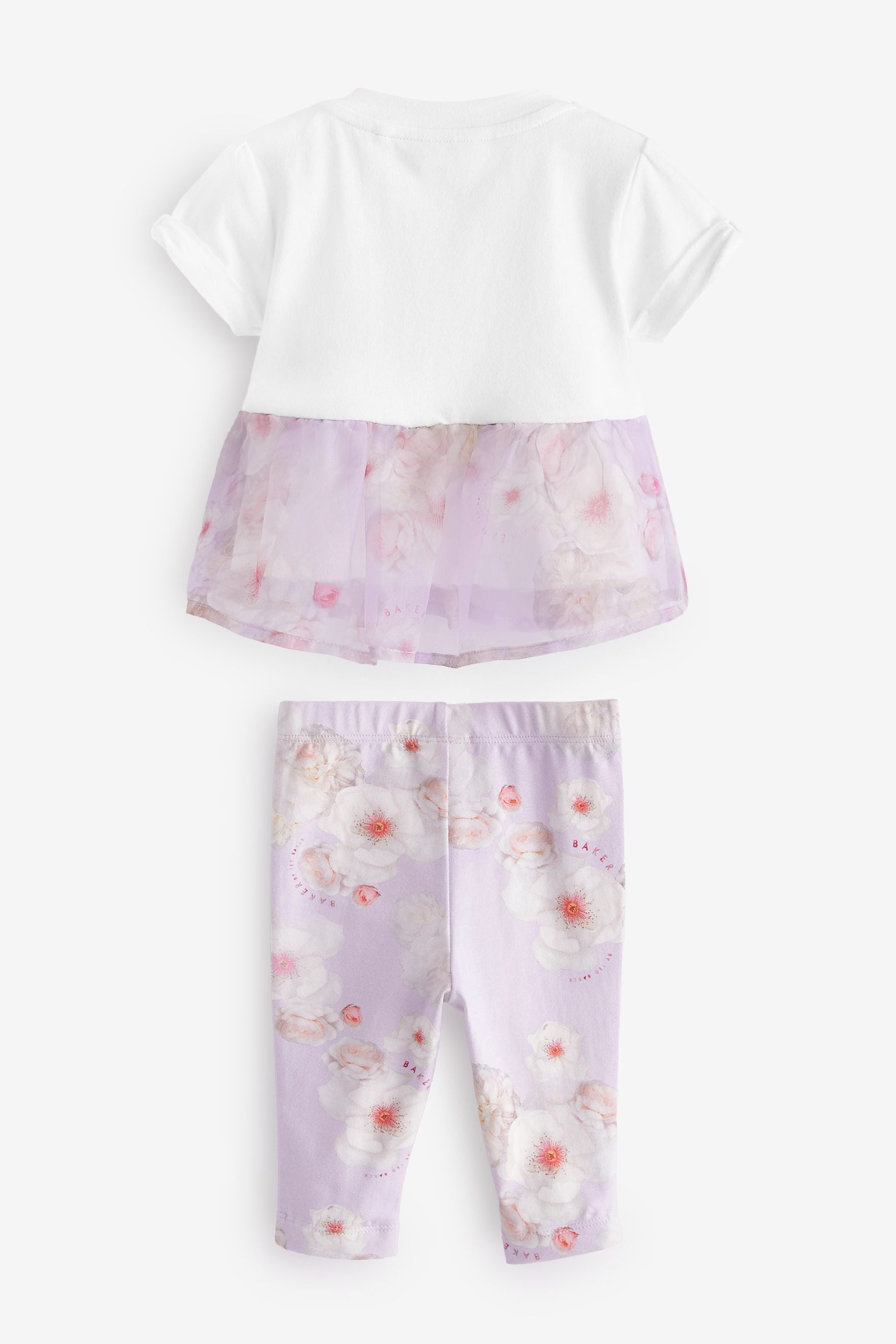 Lilac Purple Baker by Ted Baker Purple Floral Legging And T-Shirt Set