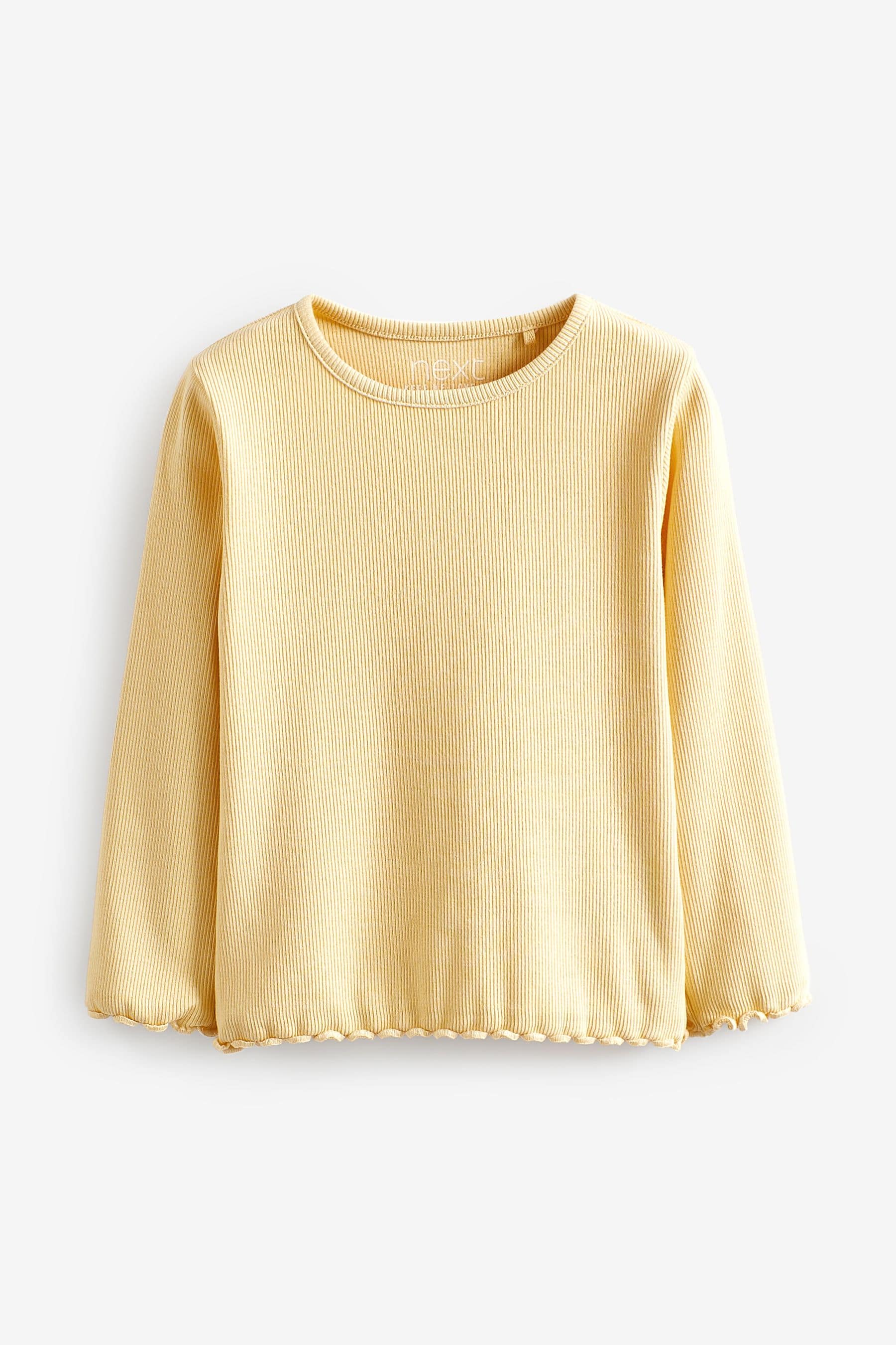 Lemon Yellow Long Sleeve Rib T-Shirt (3mths-7yrs)