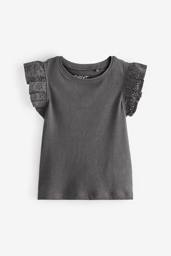 Charcoal Grey Cotton Frill Vest (3mths-7yrs)