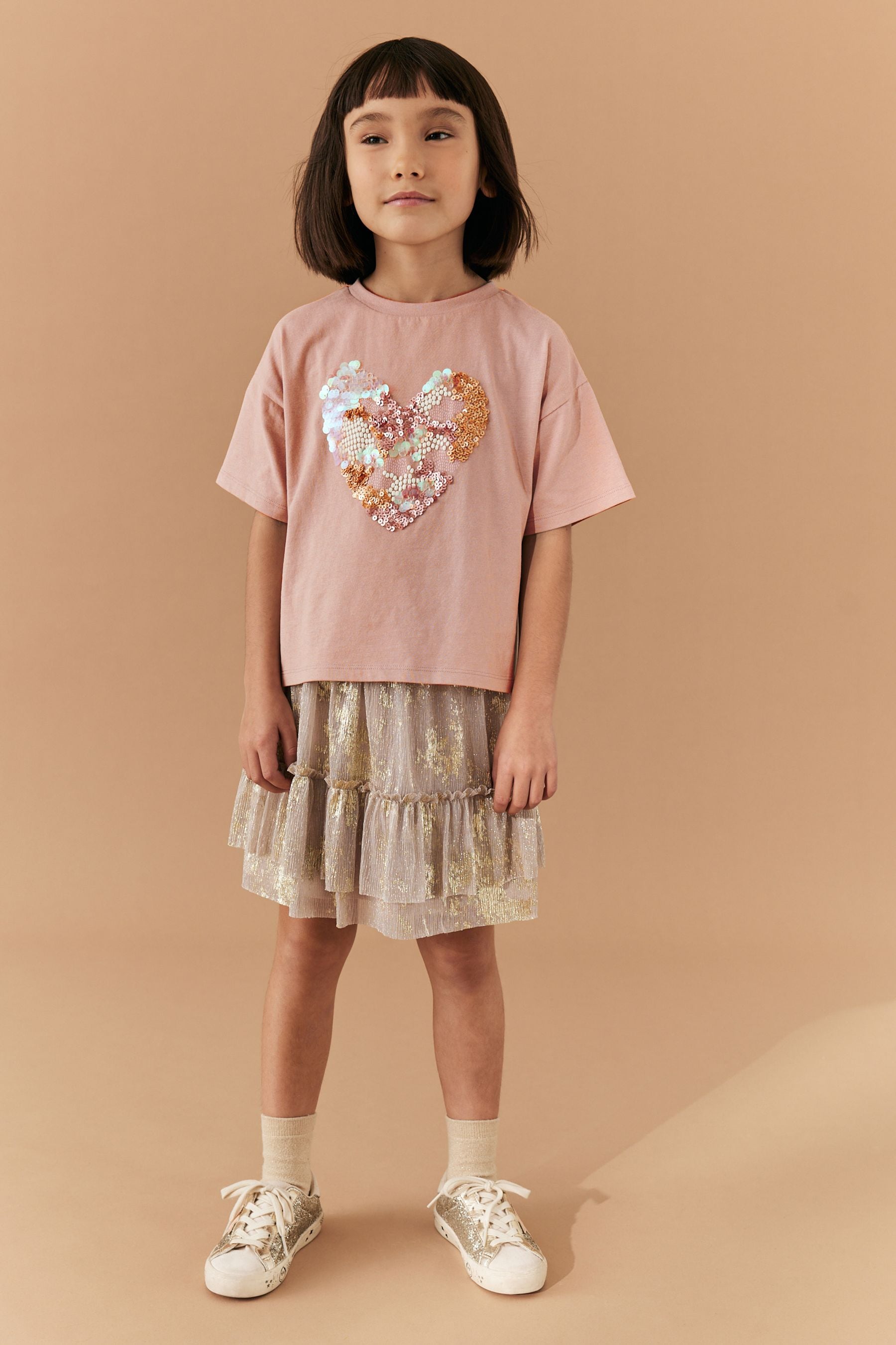 Pink Heart Sequin T-Shirt (3-16yrs)