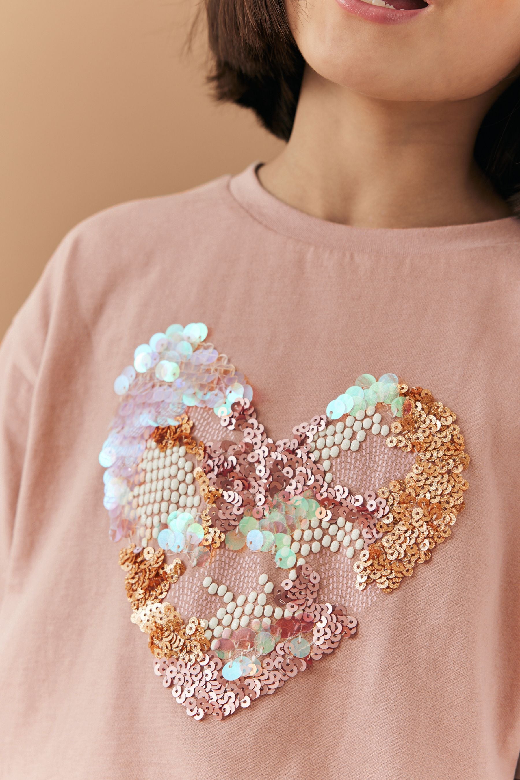 Pink Heart Sequin T-Shirt (3-16yrs)