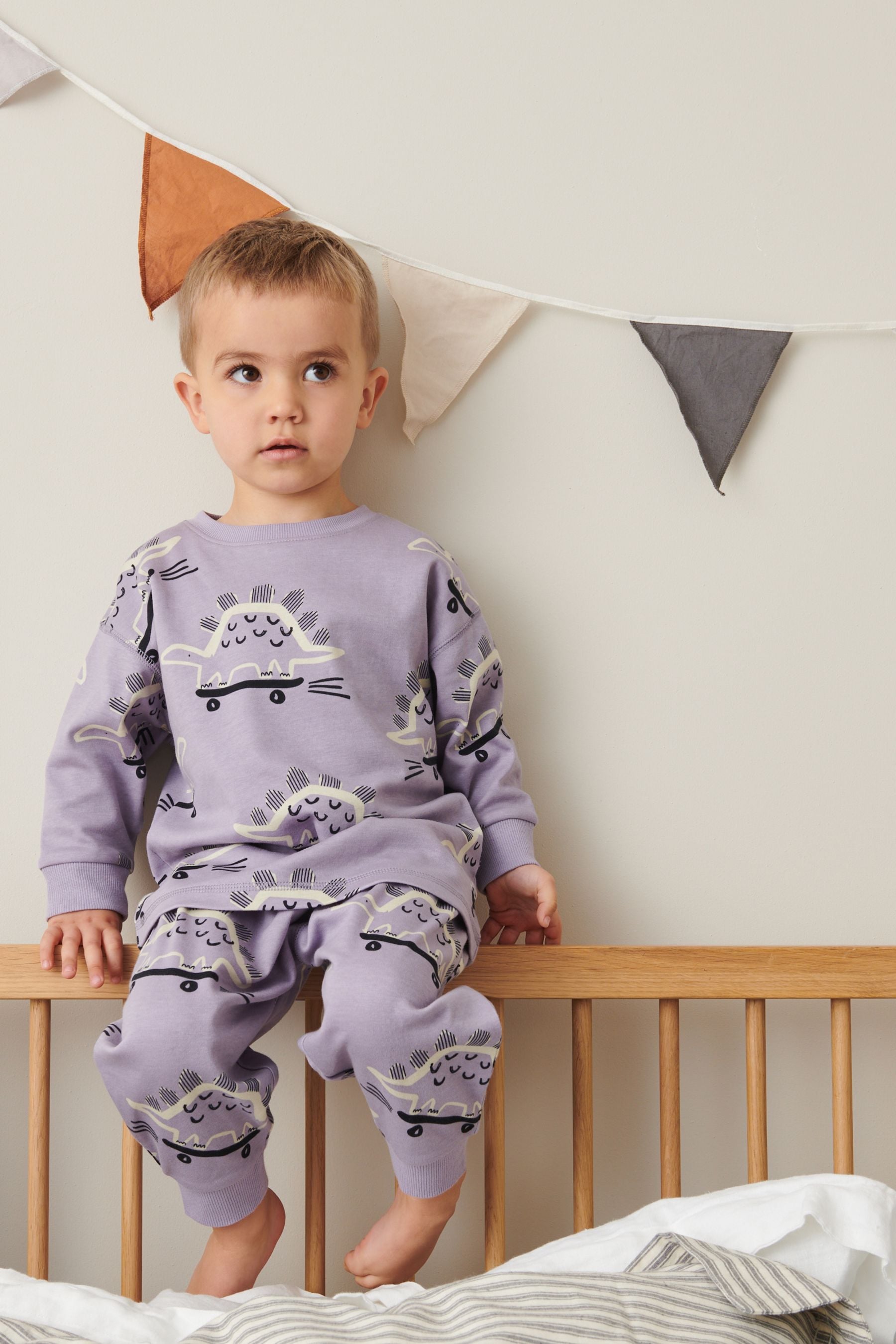 Blue/Lilac Purple Oversized Fit 3 Pack Snuggle Pyjamas (9mths-12yrs)