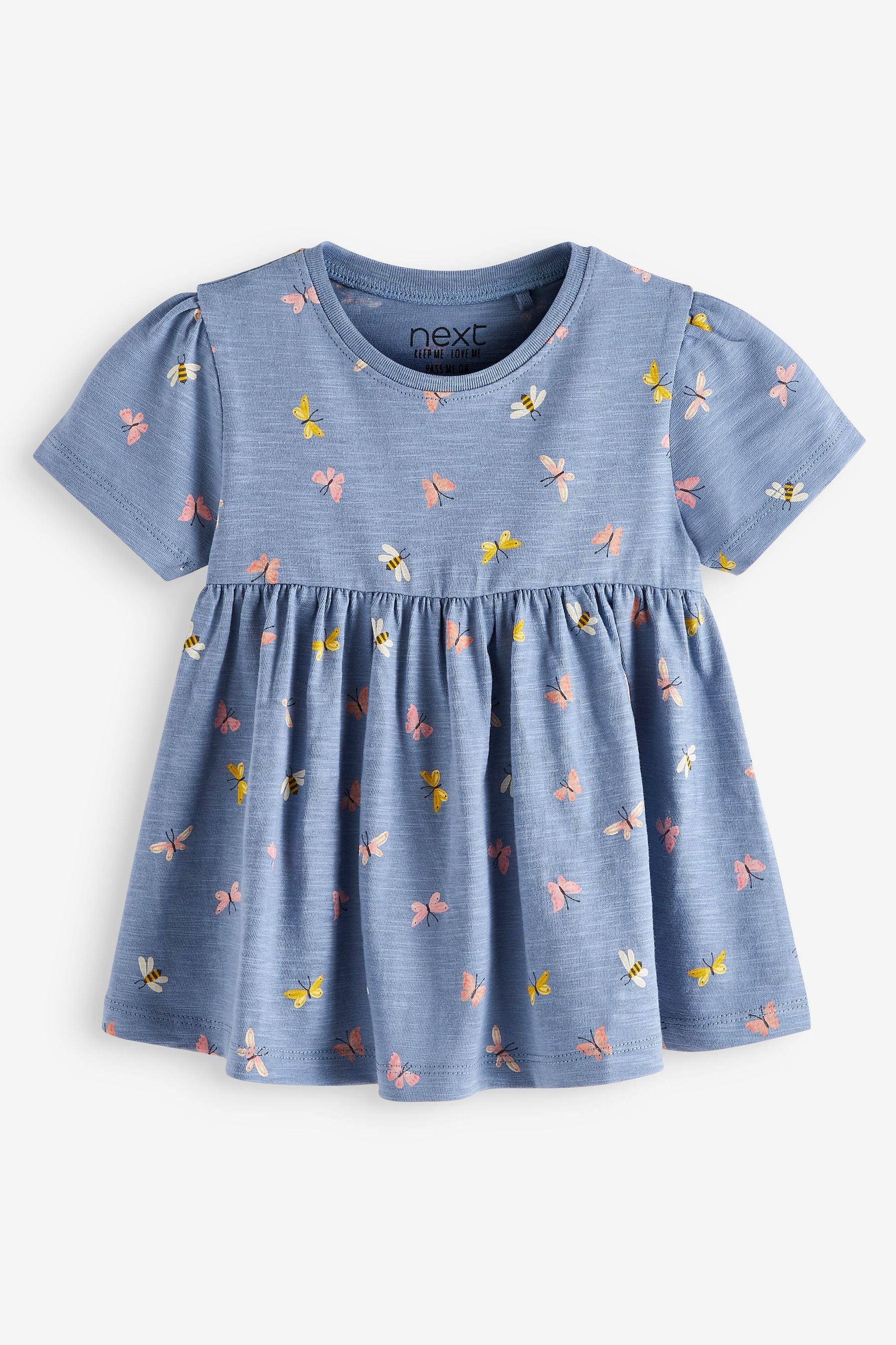 Blue Butterfly Cotton T-Shirt (3mths-7yrs)