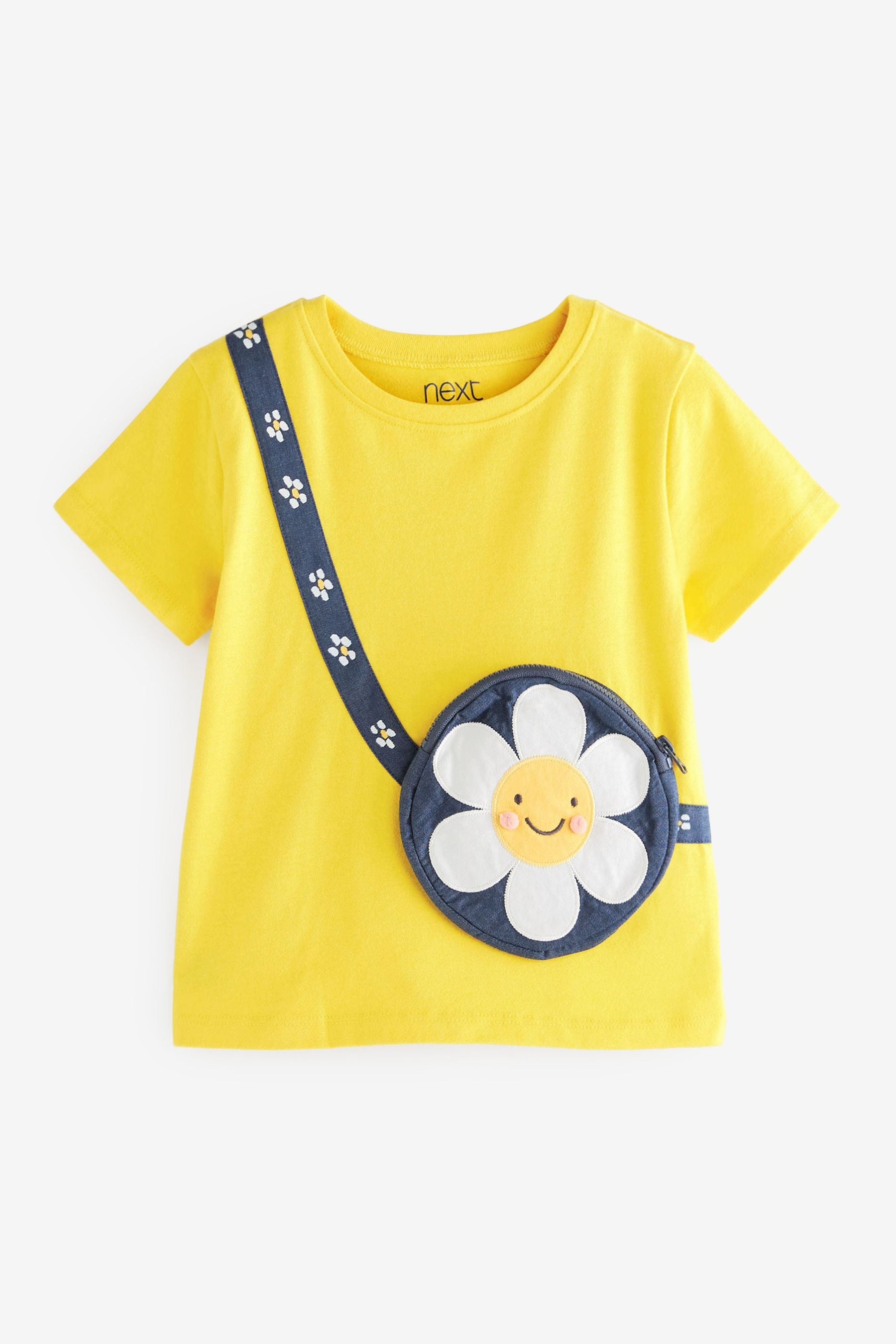 Yellow Daisy Short Sleeve Bag T-Shirt (3mths-7yrs)