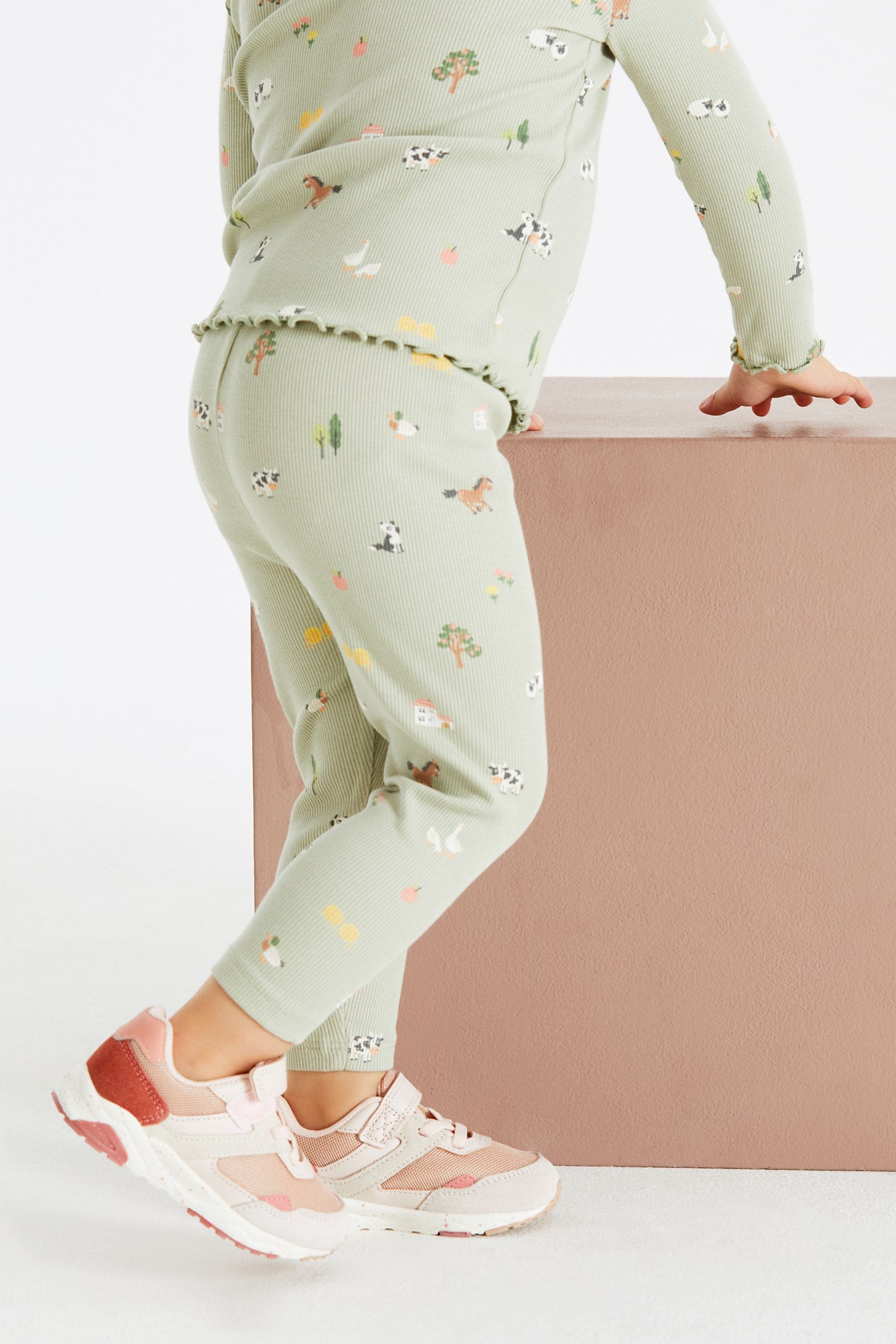 Sage Green Farm Rib Jersey Leggings (3mths-7yrs)