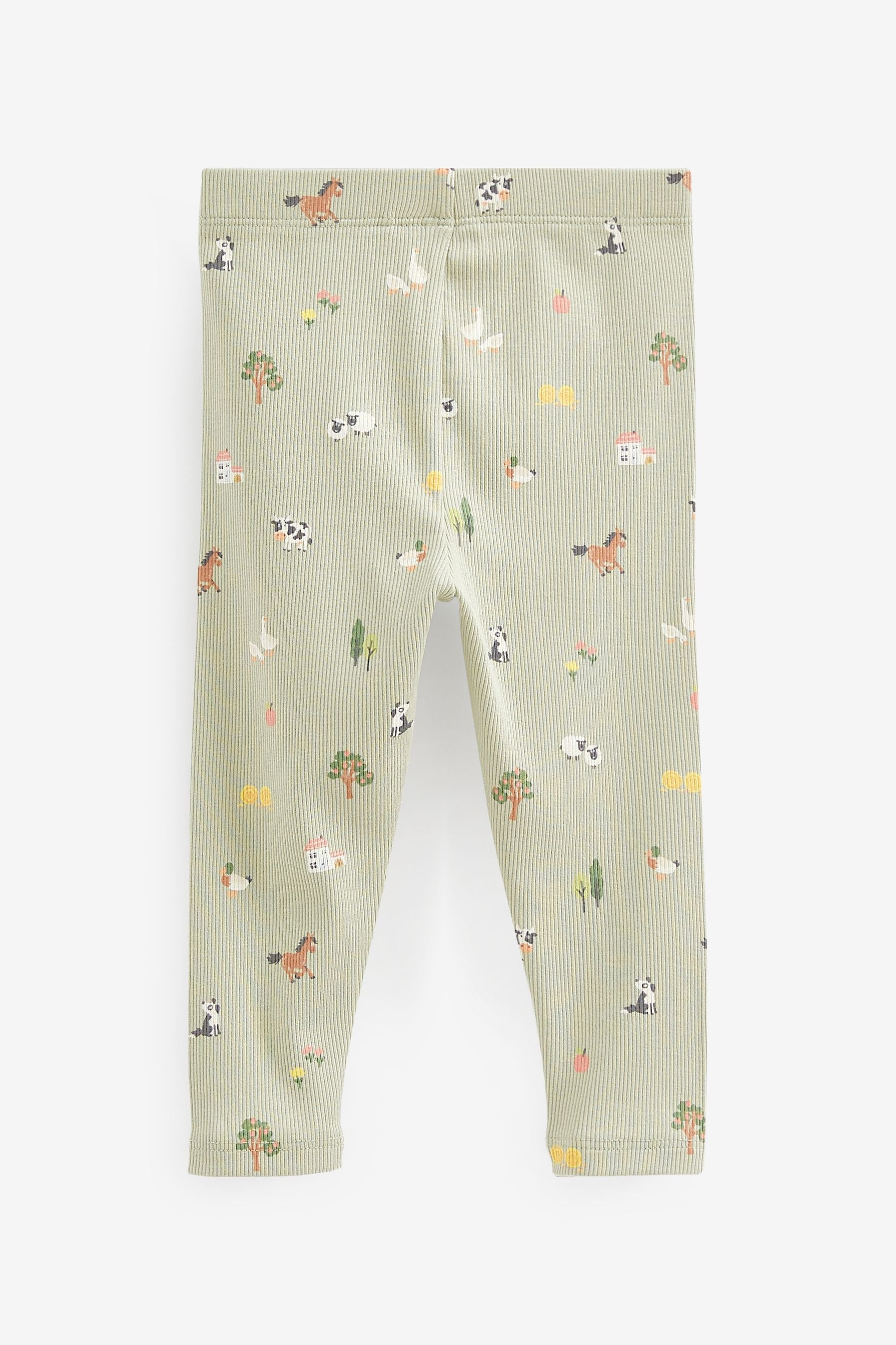 Sage Green Farm Rib Jersey Leggings (3mths-7yrs)