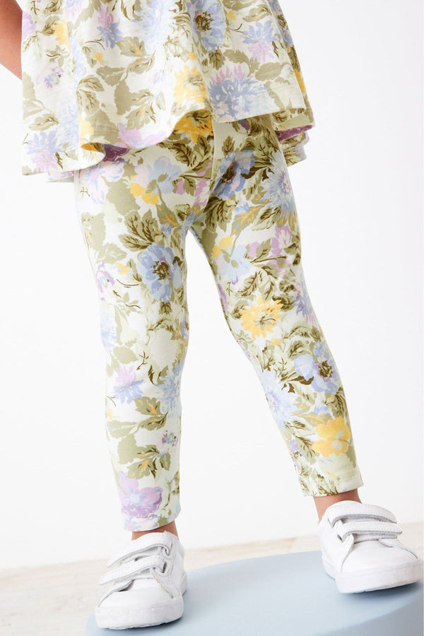 Lilac Purple Floral Leggings (3mths-7yrs)