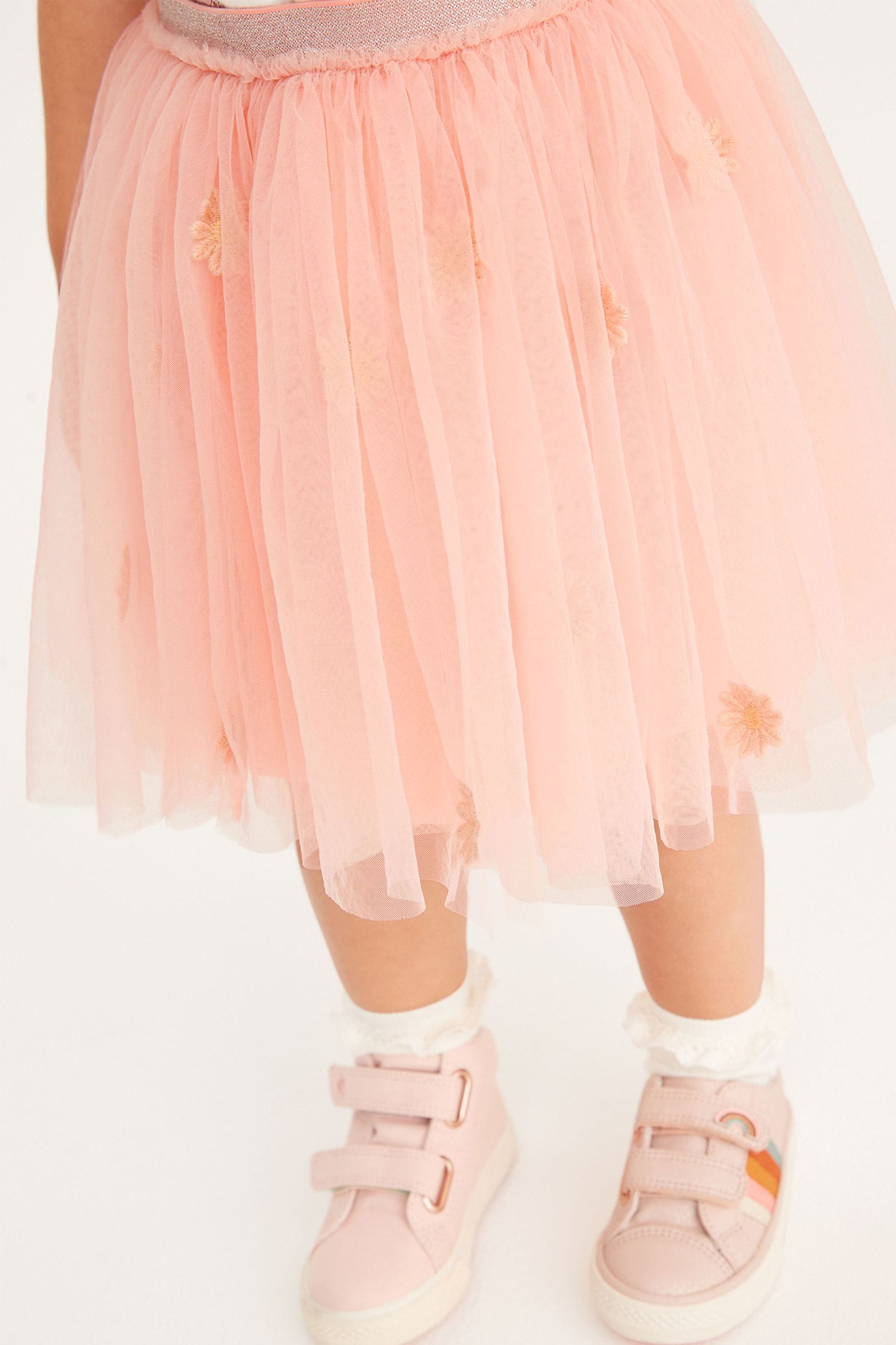 Pale Pink Floral Tutu Skirt (3mths-7yrs)