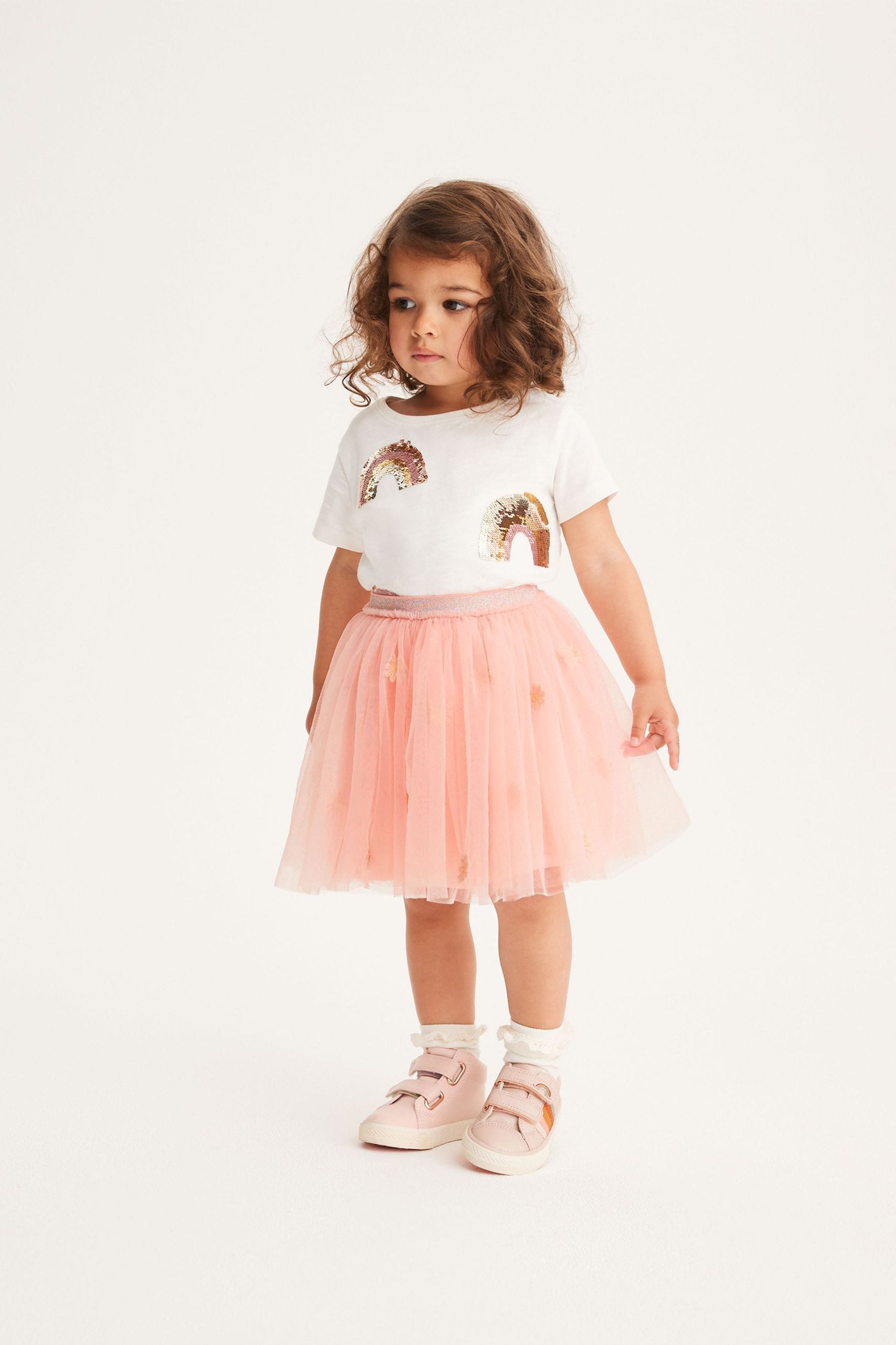 Pale Pink Floral Tutu Skirt (3mths-7yrs)