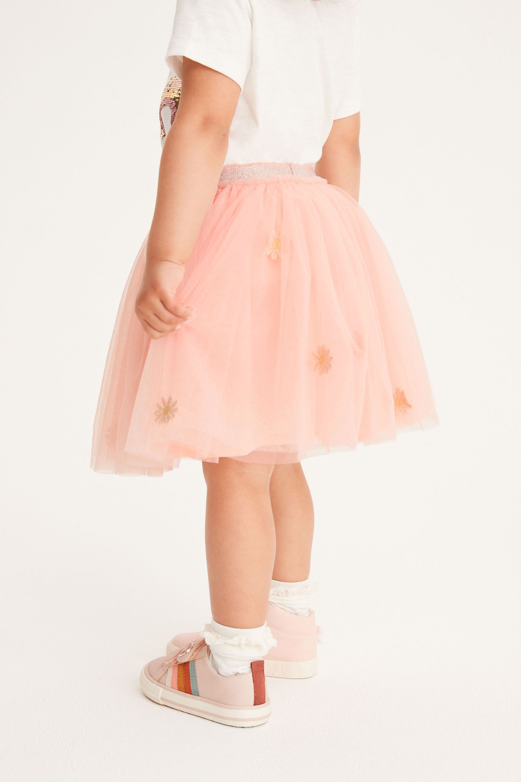 Pale Pink Floral Tutu Skirt (3mths-7yrs)