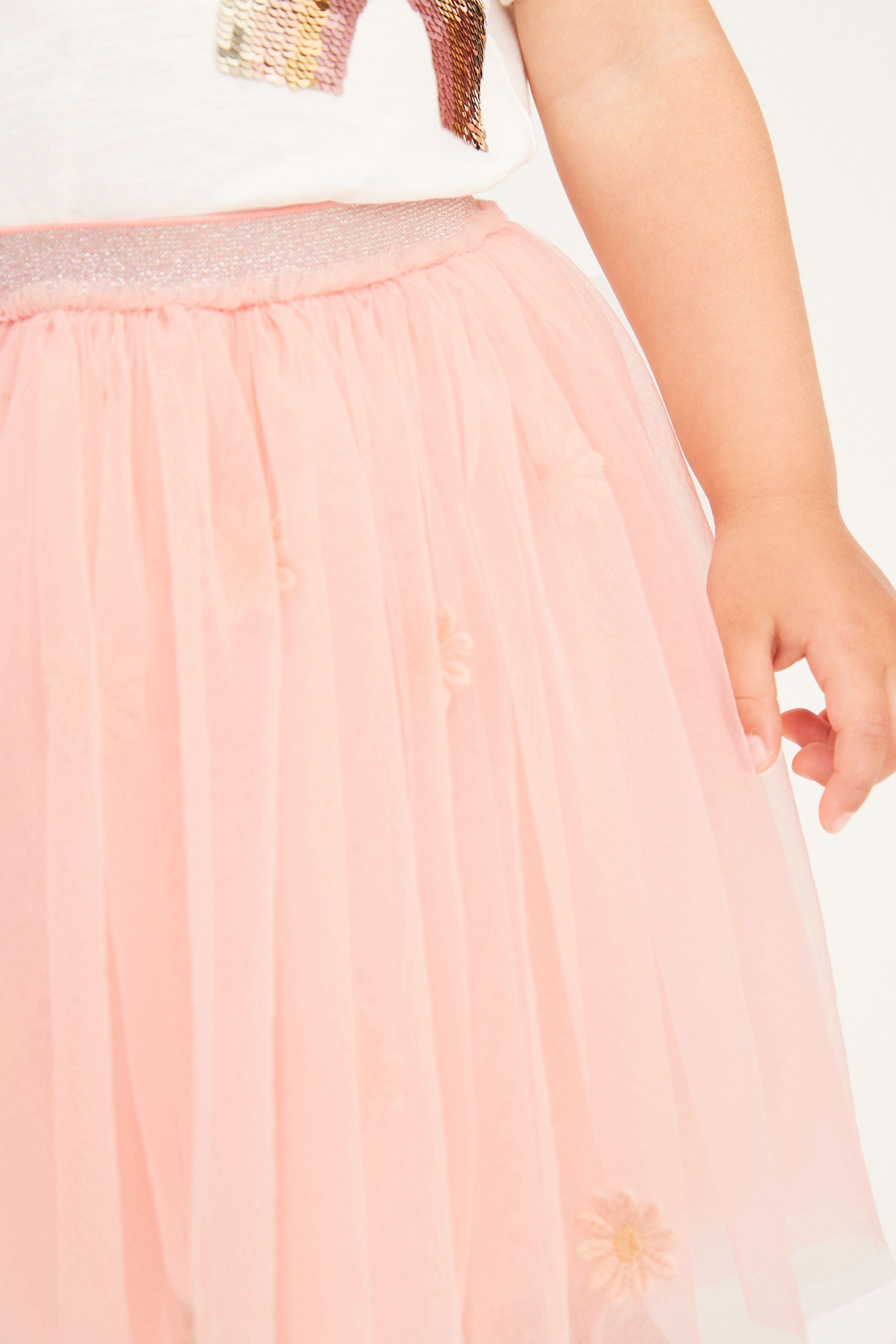 Pale Pink Floral Tutu Skirt (3mths-7yrs)