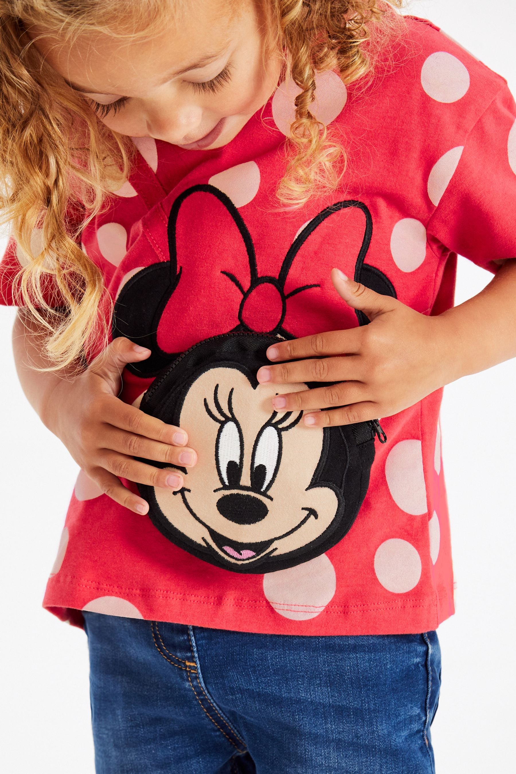 Red Short Sleeve Sleeve Minnie Mouse Bag T-Shirt (3mths-7yrs)