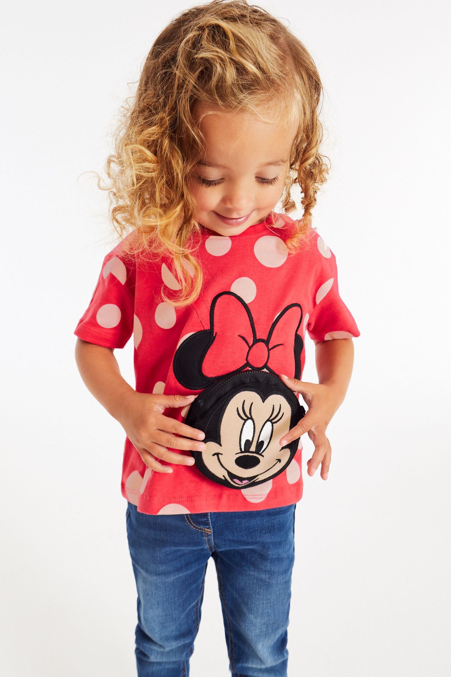 Red Short Sleeve Sleeve Minnie Mouse Bag T-Shirt (3mths-7yrs)