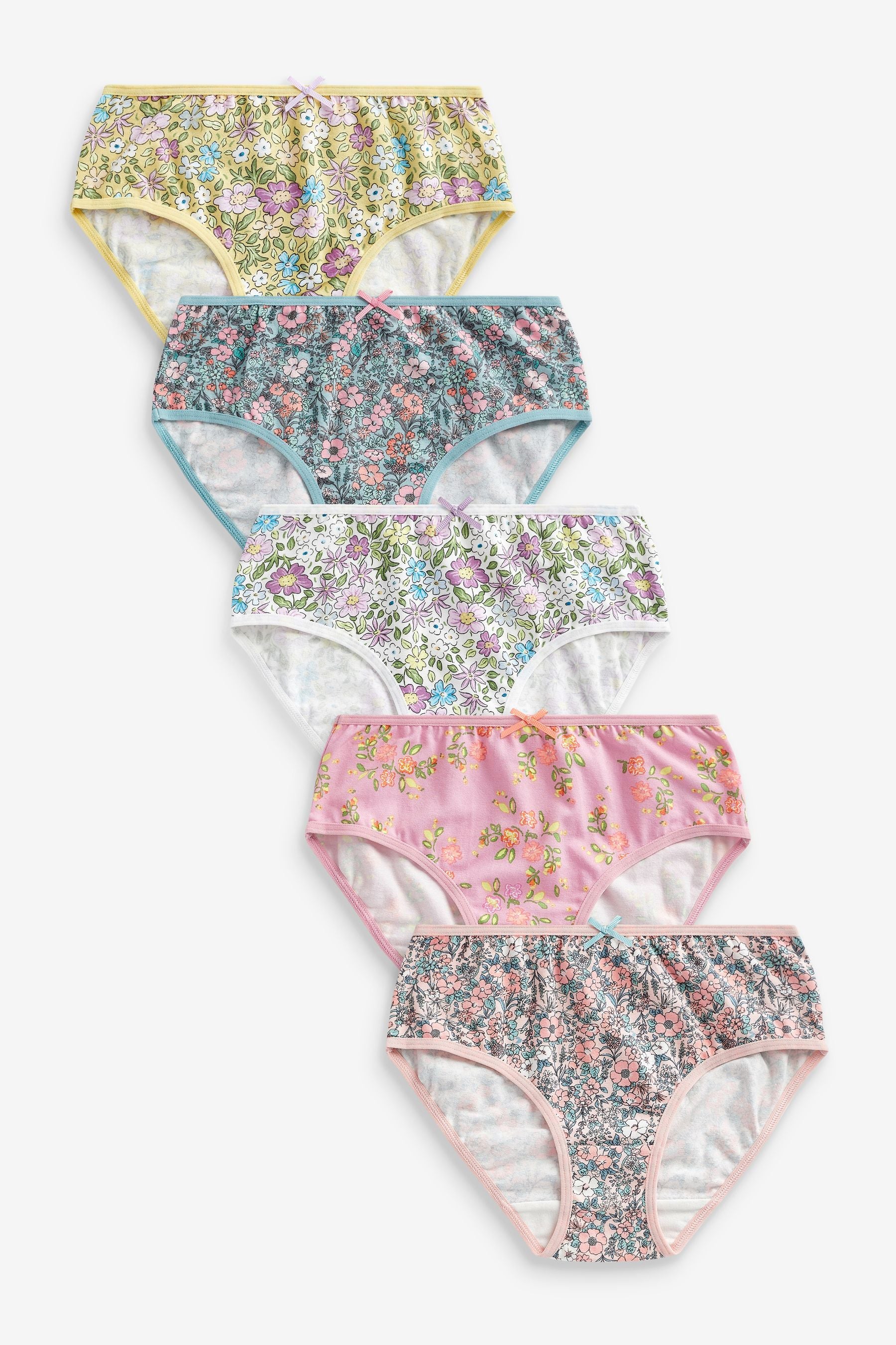 Lilac Purple Floral Briefs 5 Pack (1.5-16yrs)