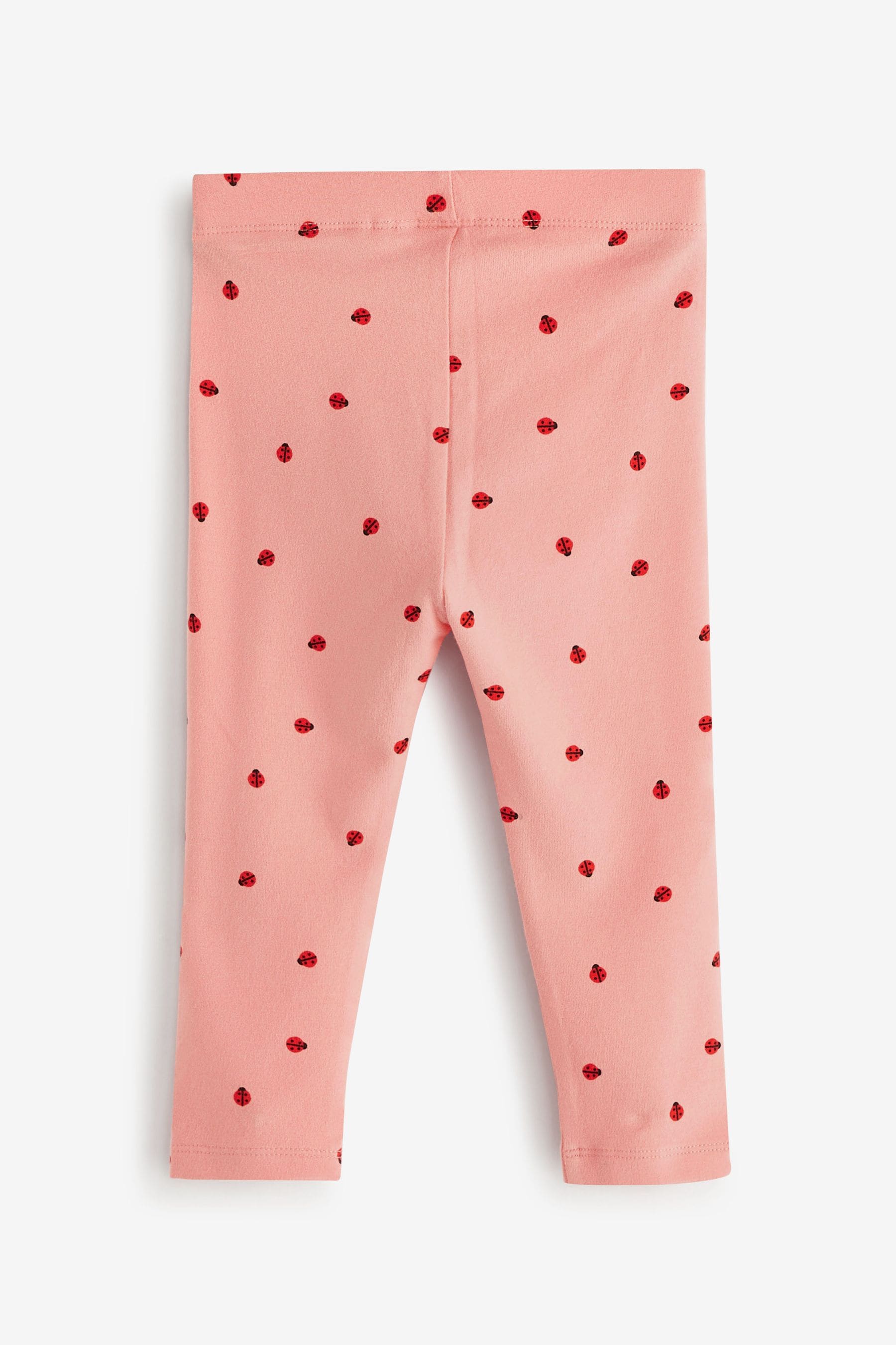 Coral Pink Ladybird Leggings (3mths-7yrs)