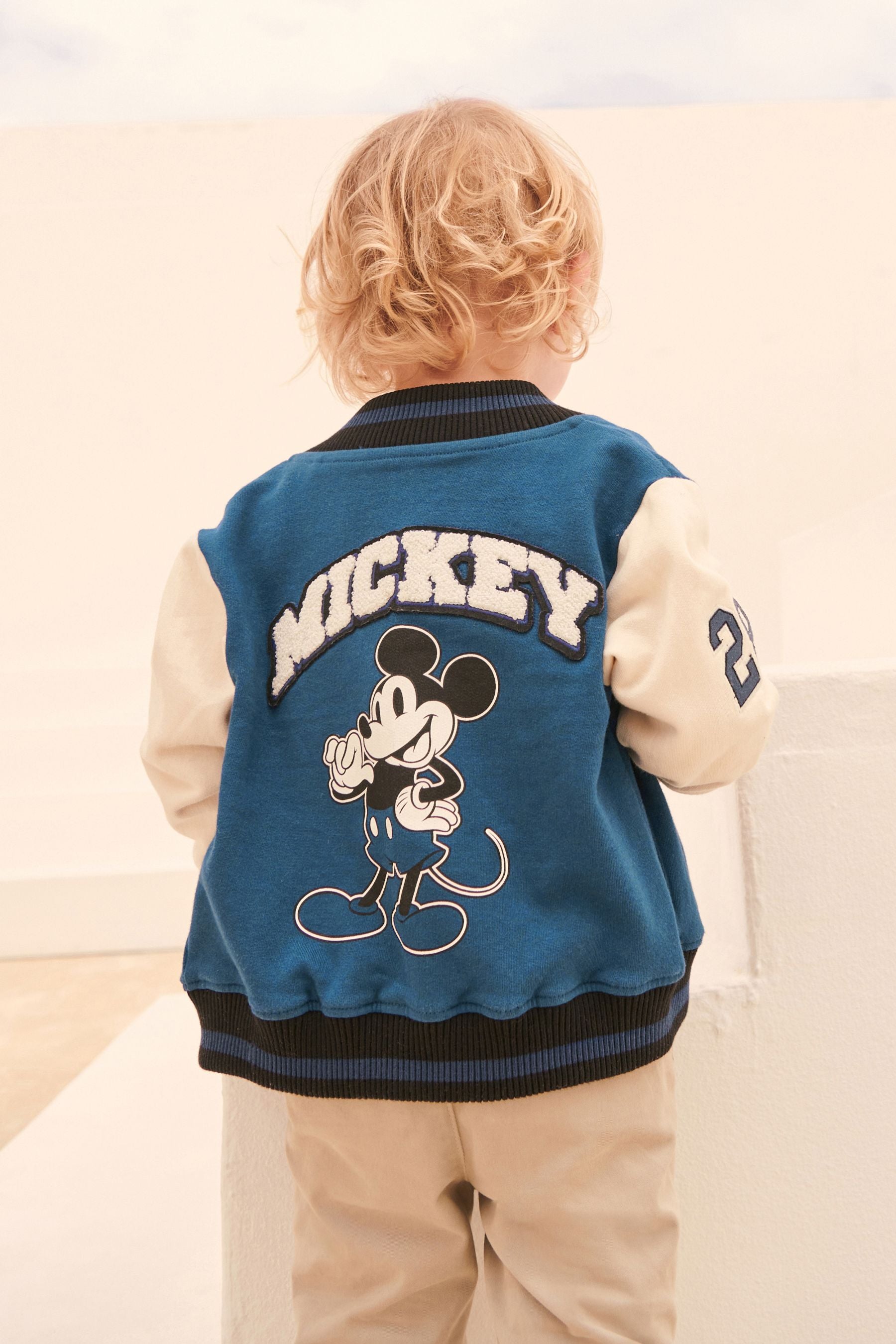 Navy Blue Disney Mickey Mouse Varsity Jacket (3mths-8yrs)