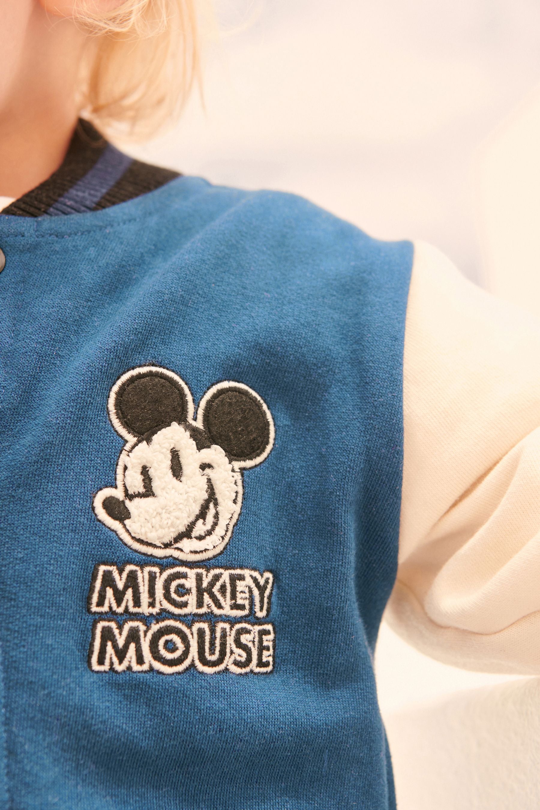 Navy Blue Disney Mickey Mouse Varsity Jacket (3mths-8yrs)