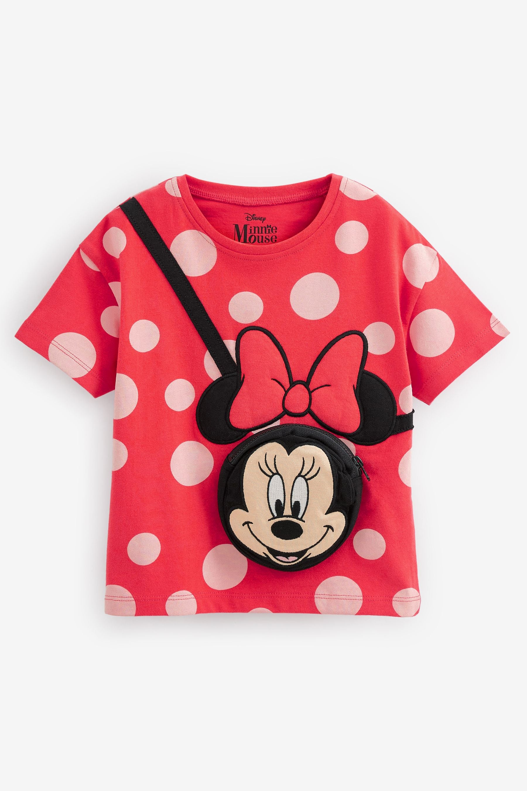 Red Short Sleeve Sleeve Minnie Mouse Bag T-Shirt (3mths-7yrs)