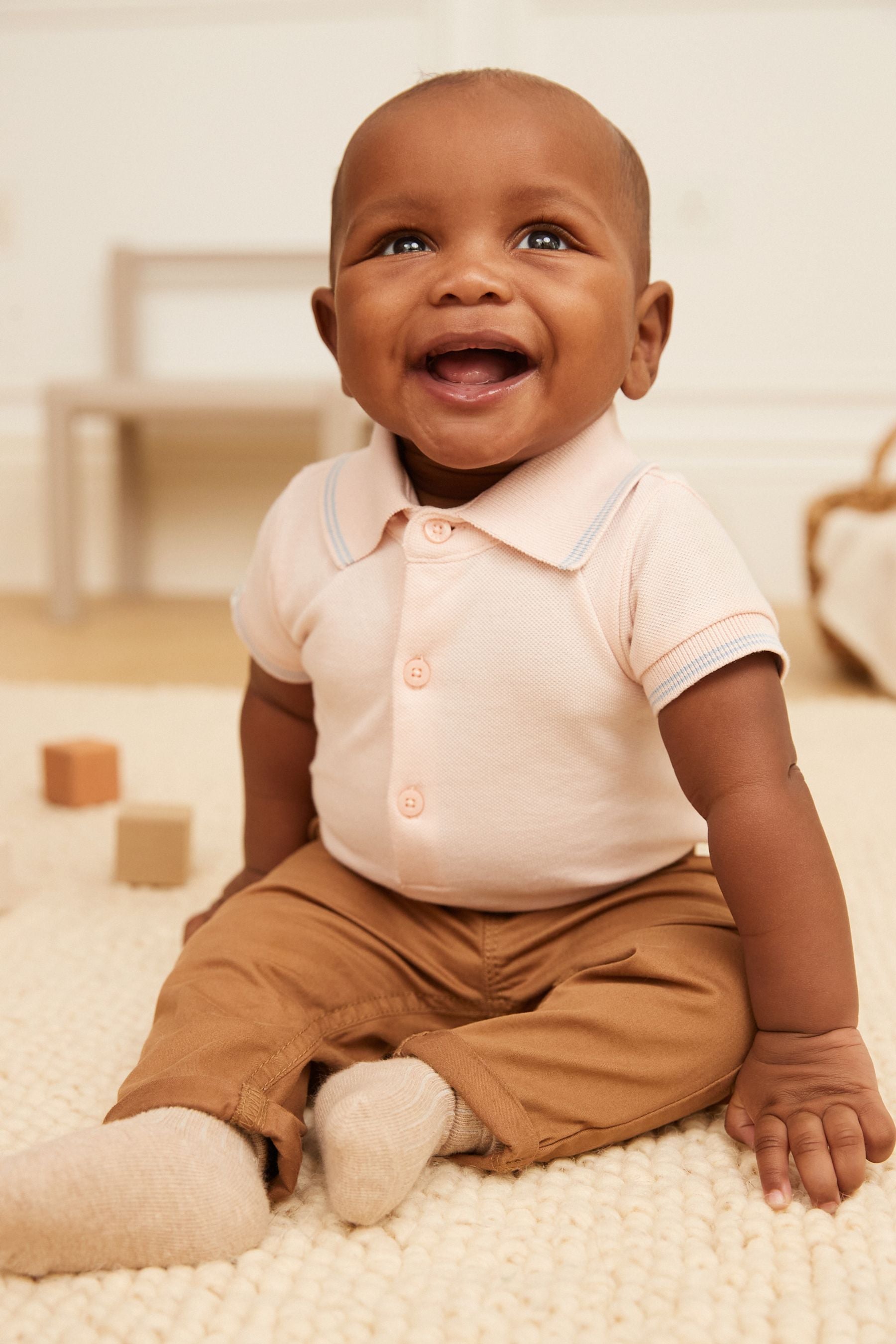 Pink Baby Polo Shirt Bodysuit