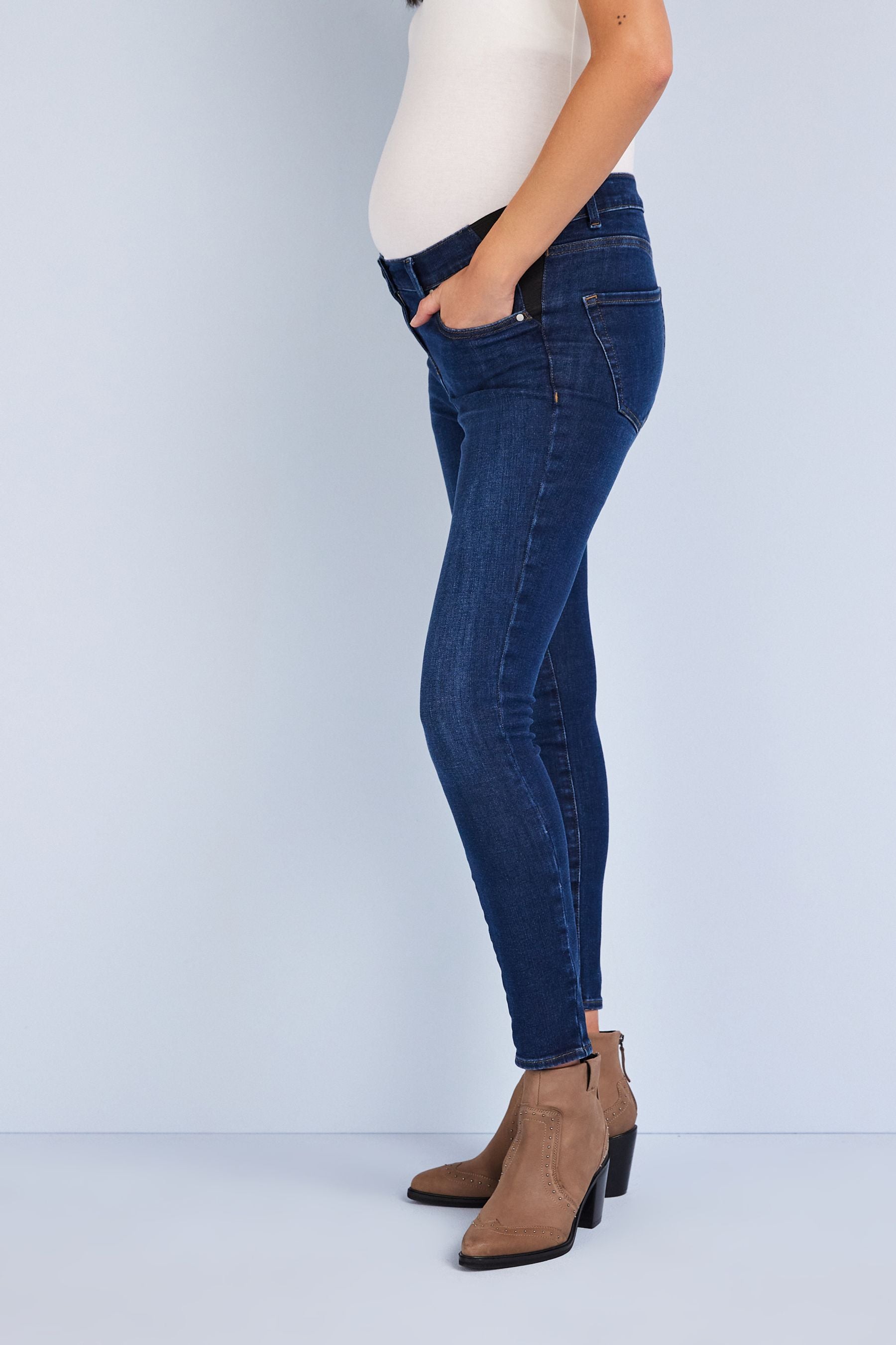 Dark Wash Maternity Grow With You Skinny Jeans