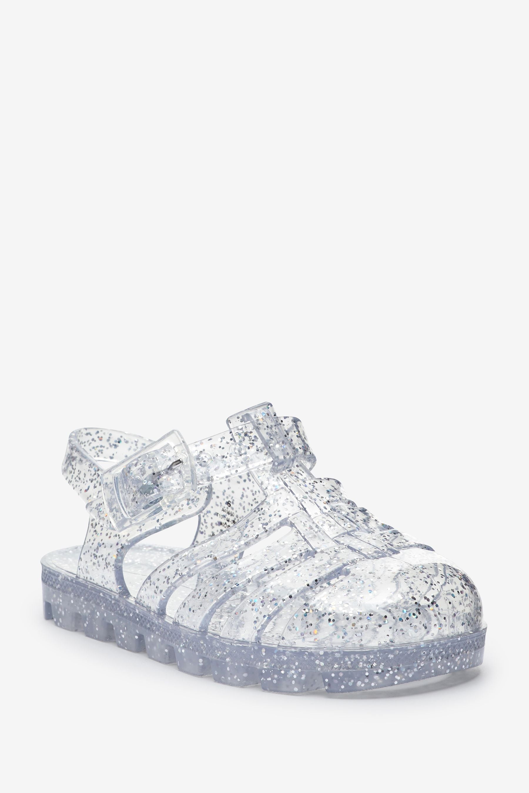 Silver Glitter Jelly Sandals