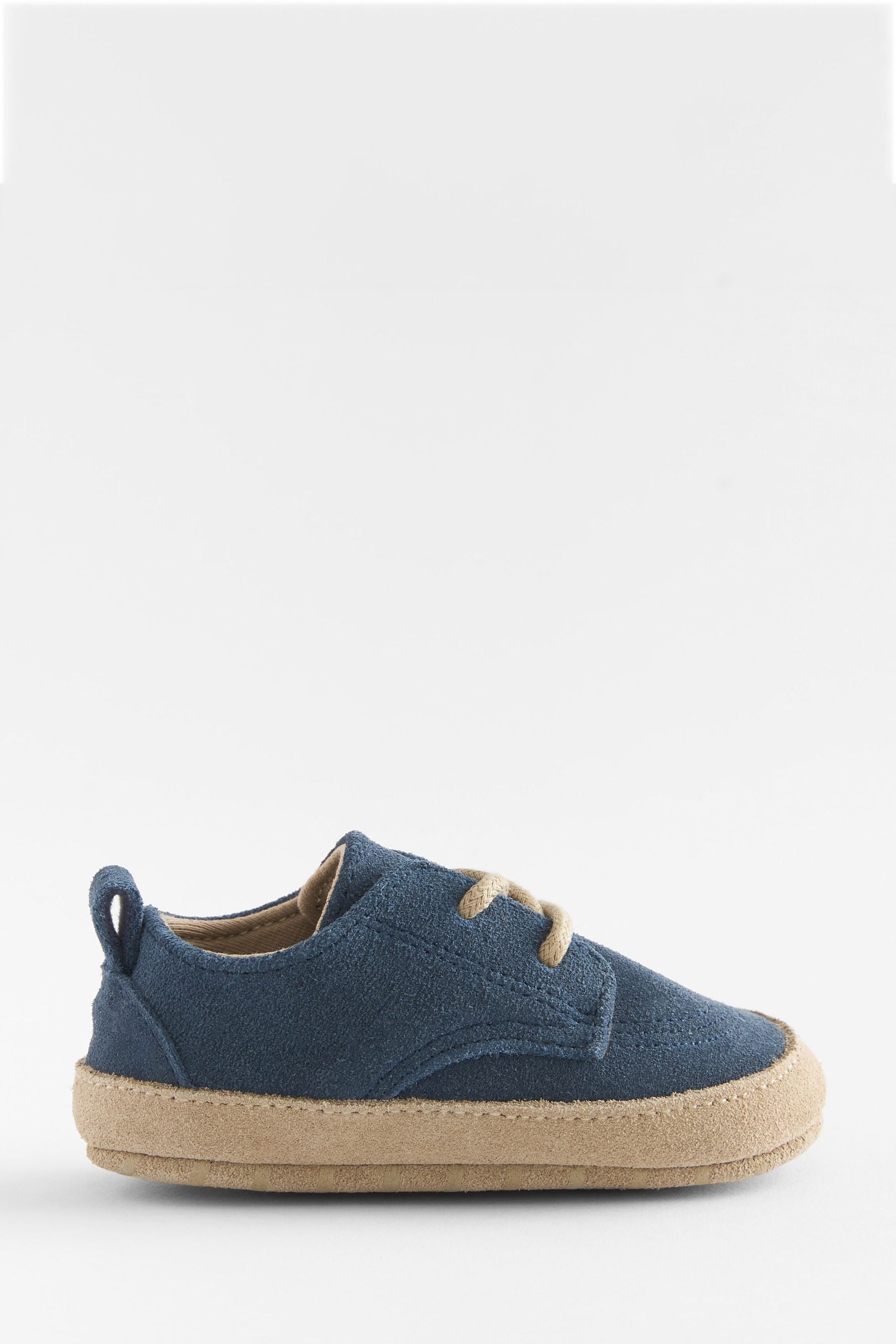 Navy Baby Suede Smart Lace up Shoes (0-24mths)