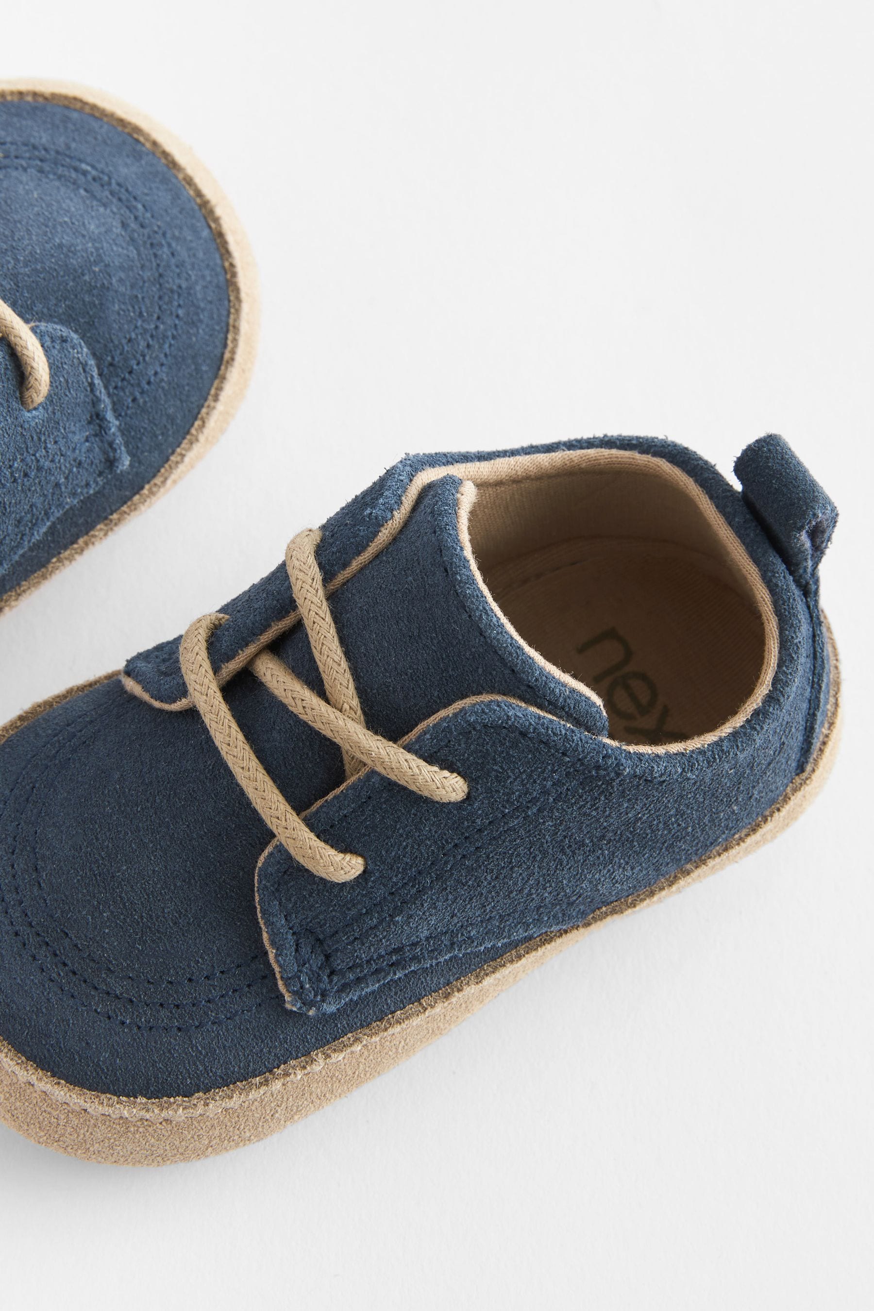 Navy Baby Suede Smart Lace up Shoes (0-24mths)