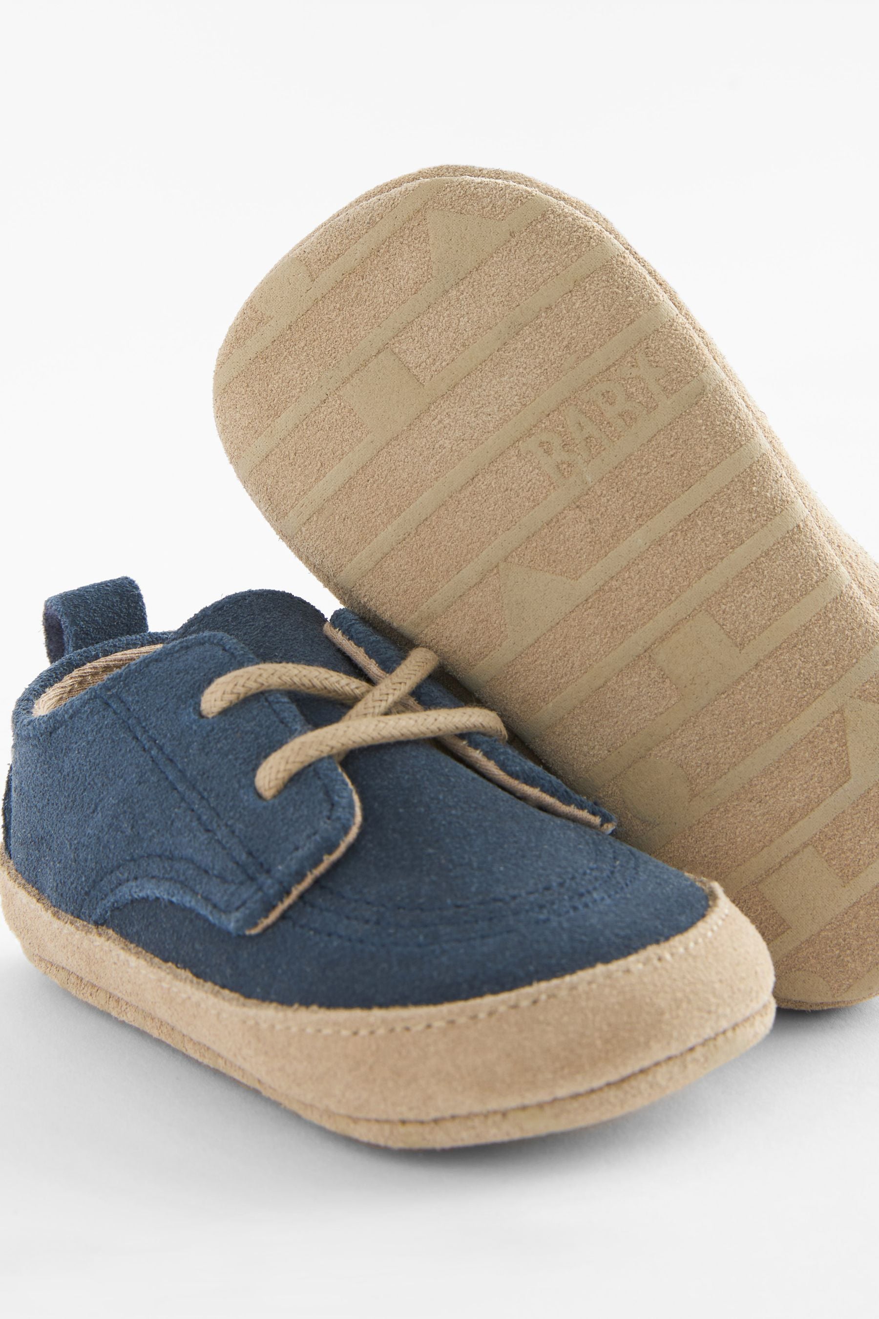 Navy Baby Suede Smart Lace up Shoes (0-24mths)