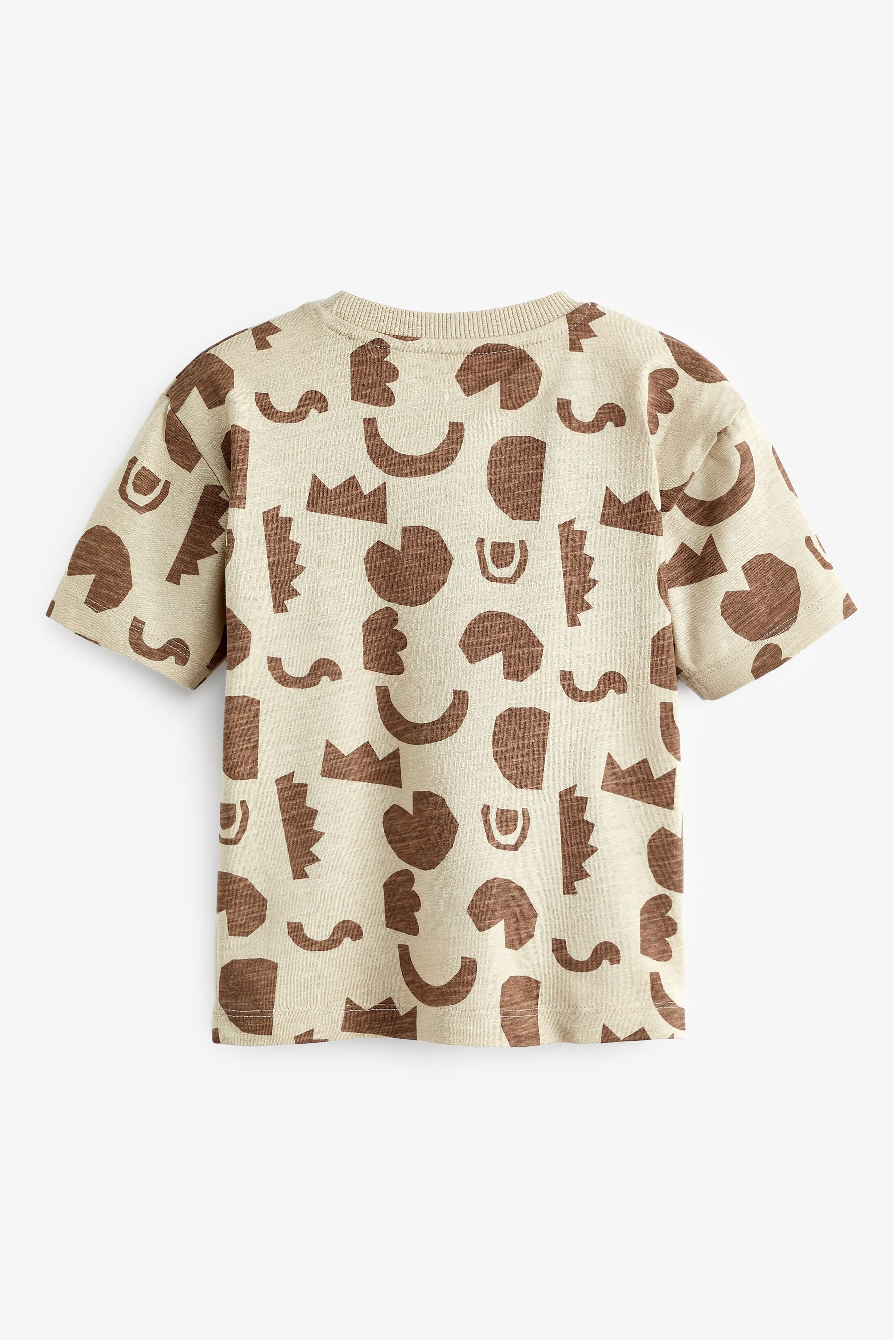 Tan Brown Animal Short Sleeve T-Shirt 3 Pack (3mths-7yrs)