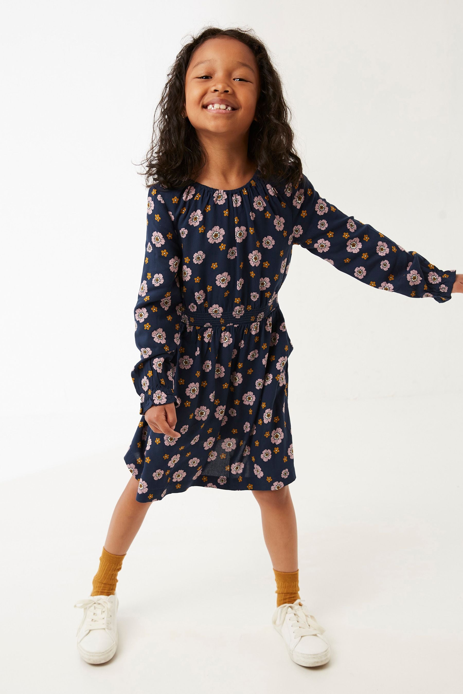 FatFace Blue Amelia Mixed Floral Dress