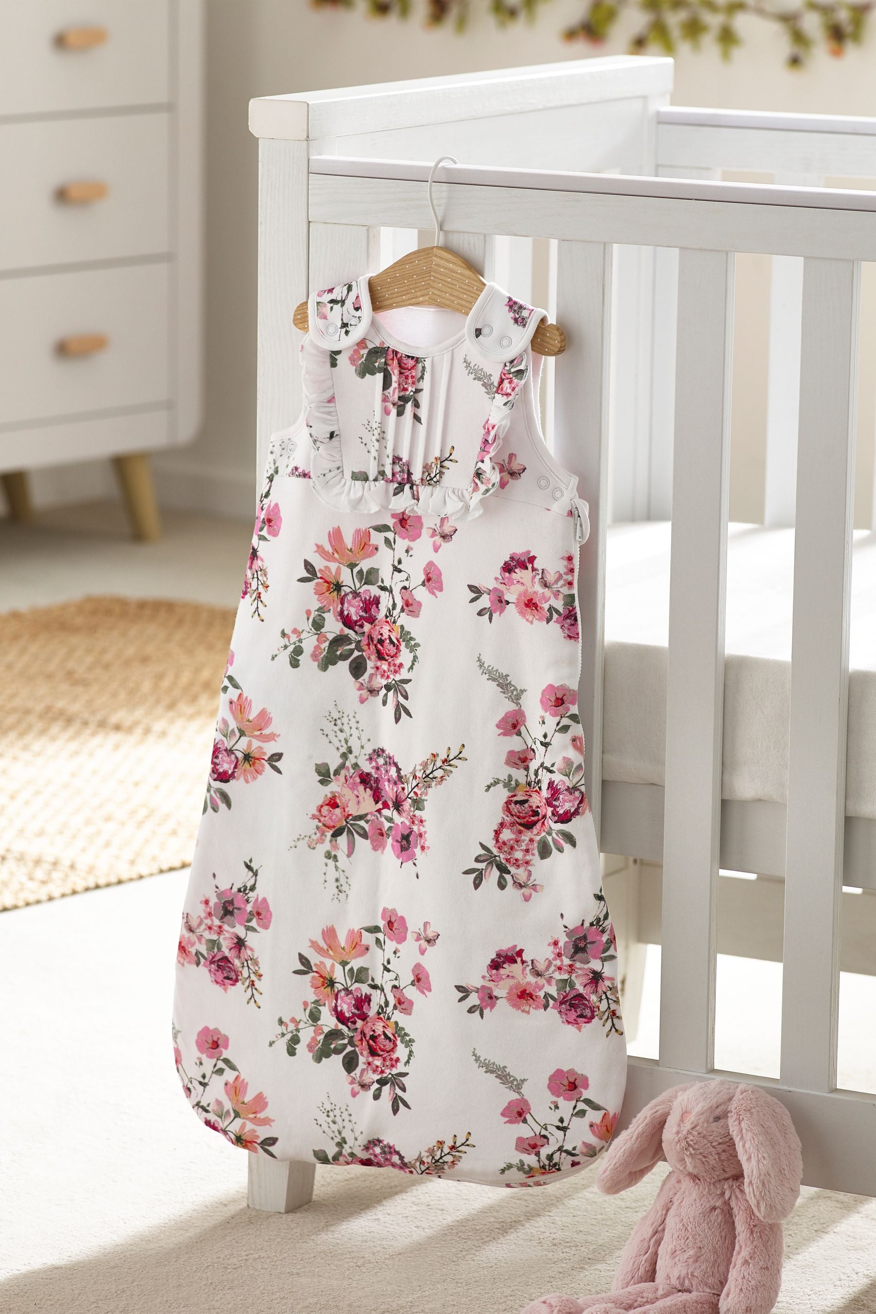 Pink Floral 2.5 Tog Baby 100% Cotton Sleep Bag