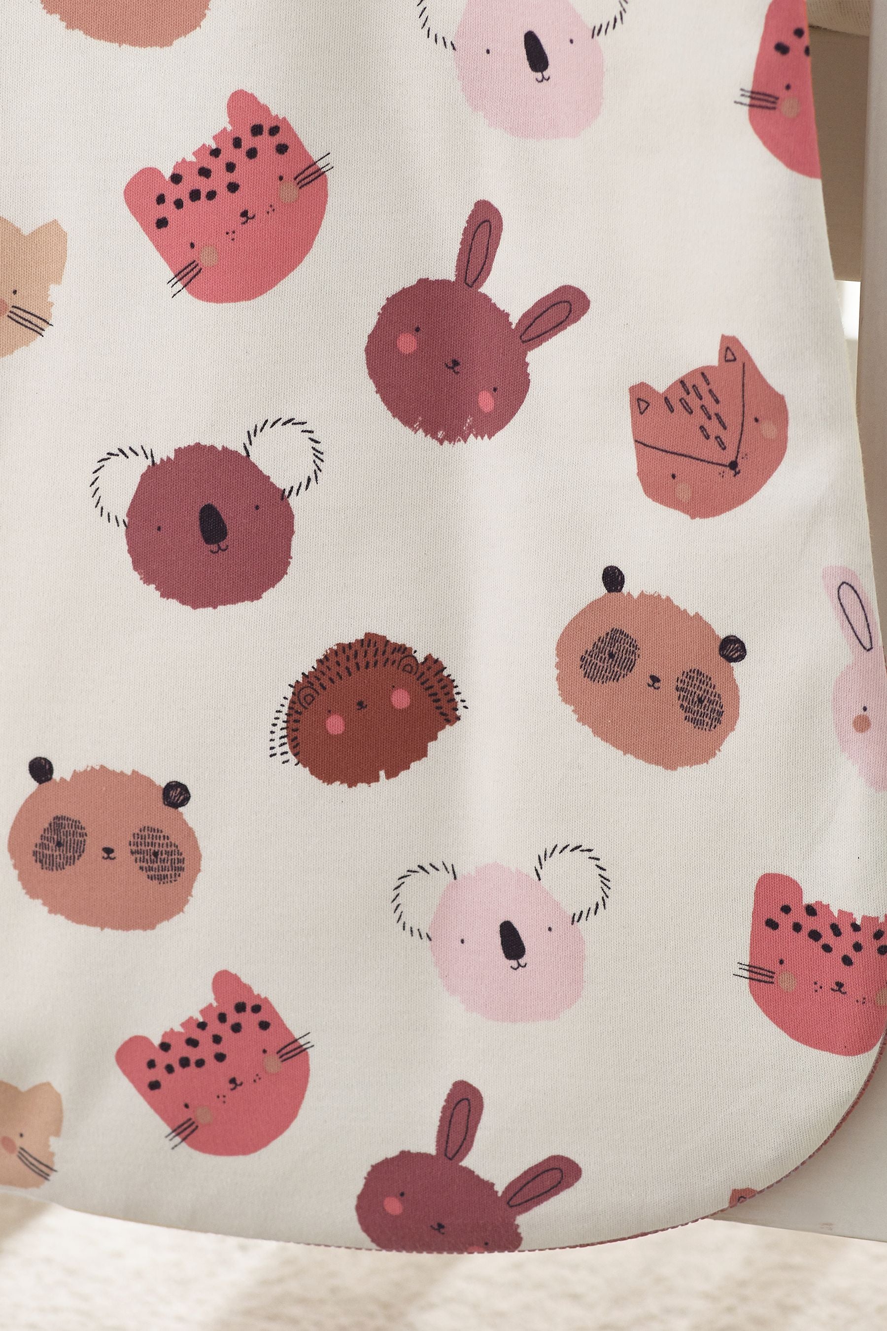 Pink Safari Animals Baby 100% Cotton 2 Tog Sleep Bag