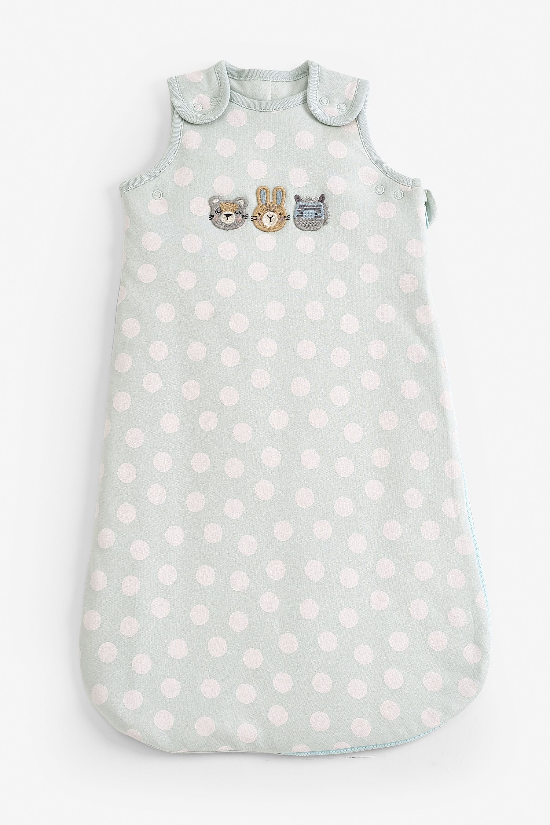 Sage Green Animals 2.5 Tog Baby 100% Cotton Sleep Bag