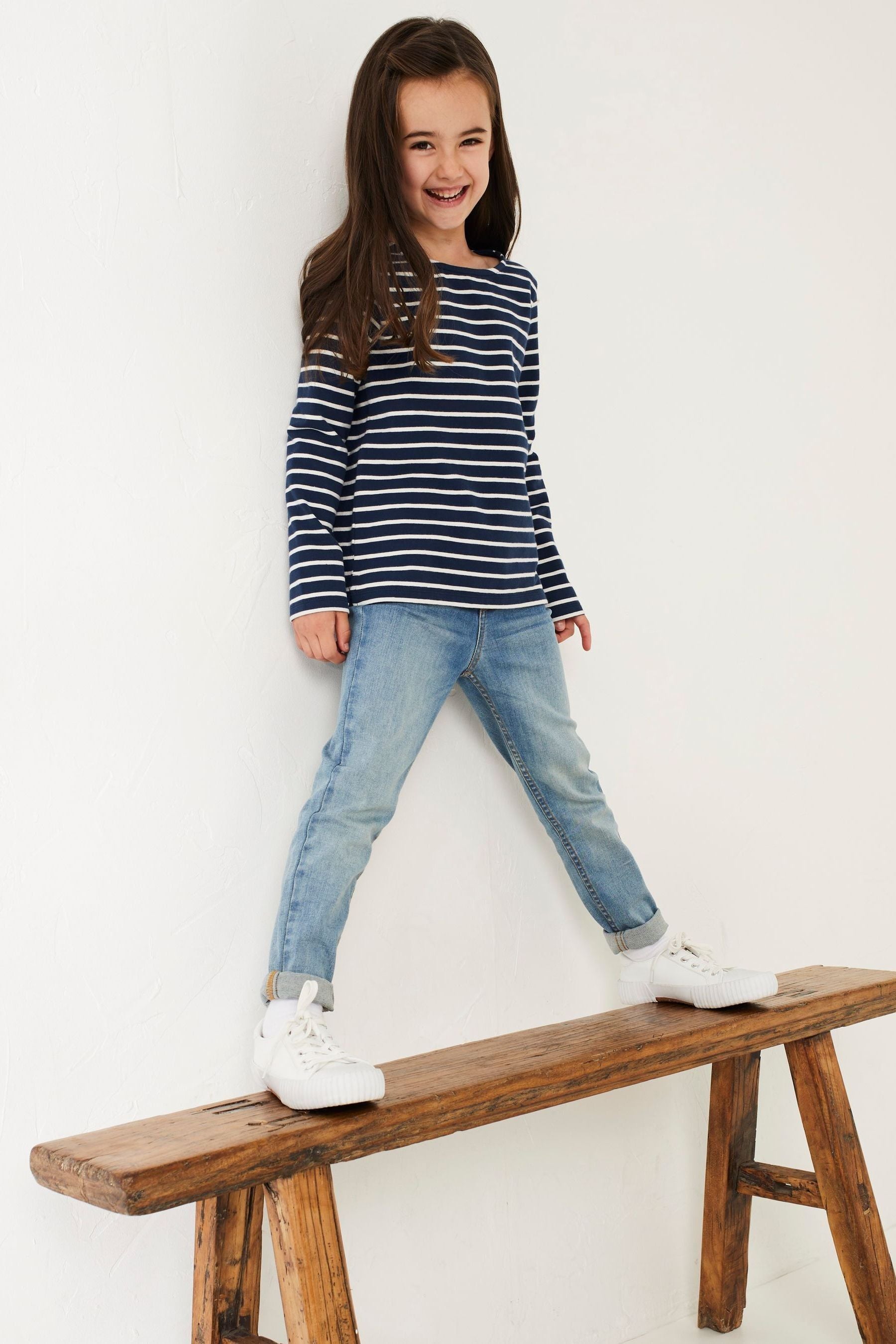 Blue FatFace Breton Stripe T-Shirt