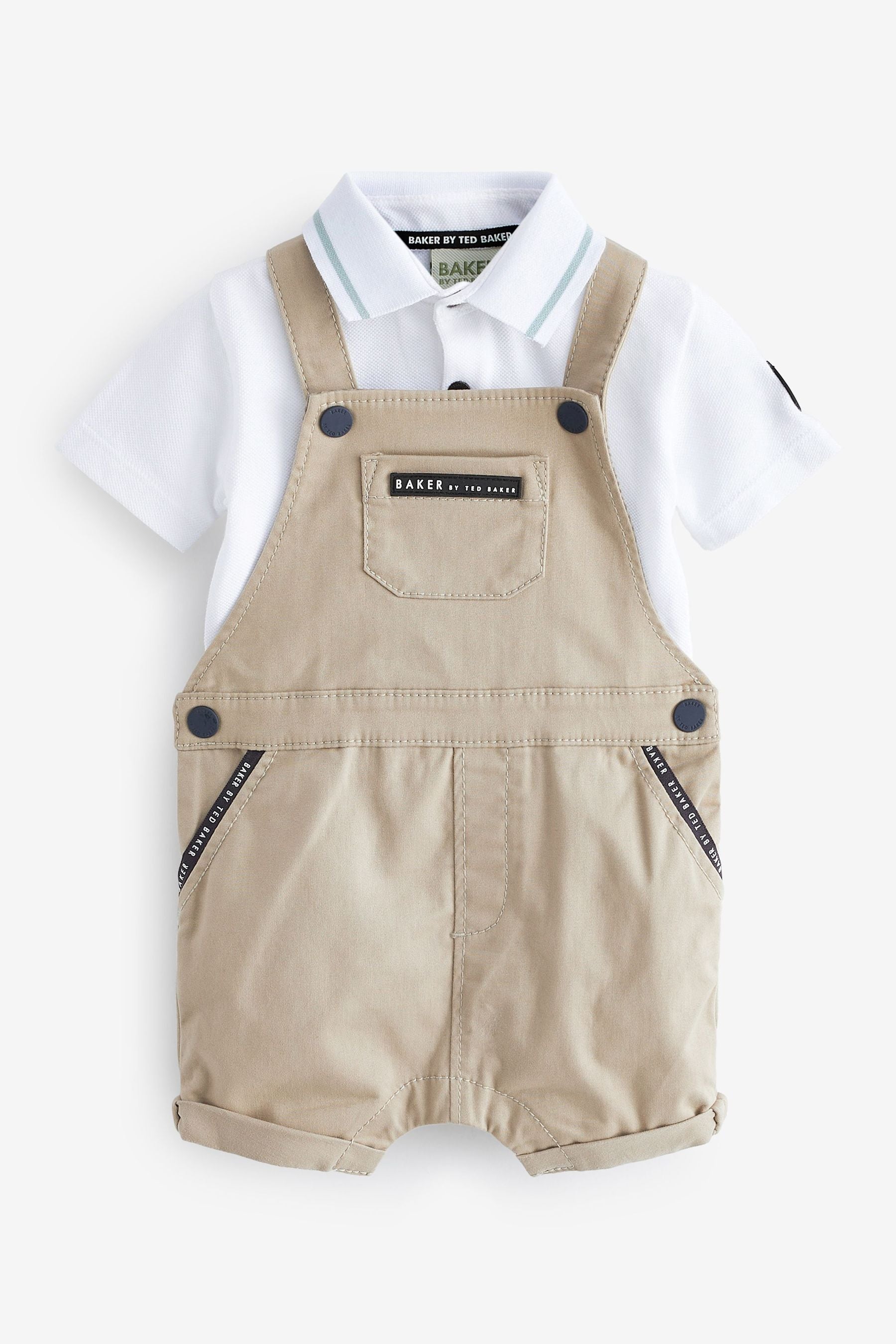 Stone Baker by Ted Baker Polo and Dungaree Set