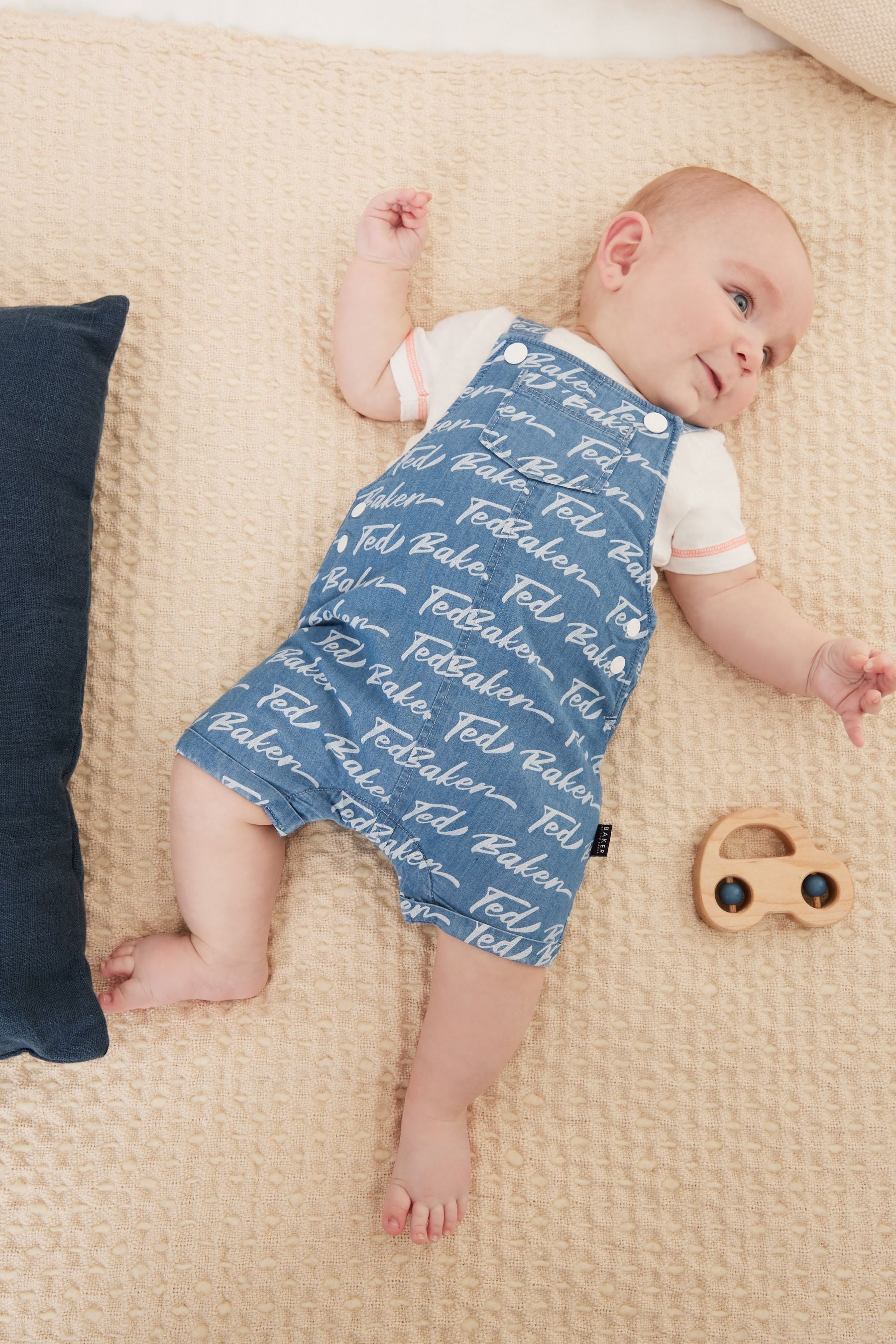 Blue Baker by Ted Baker Blue Chambray Dungaree And T-Shirt Set