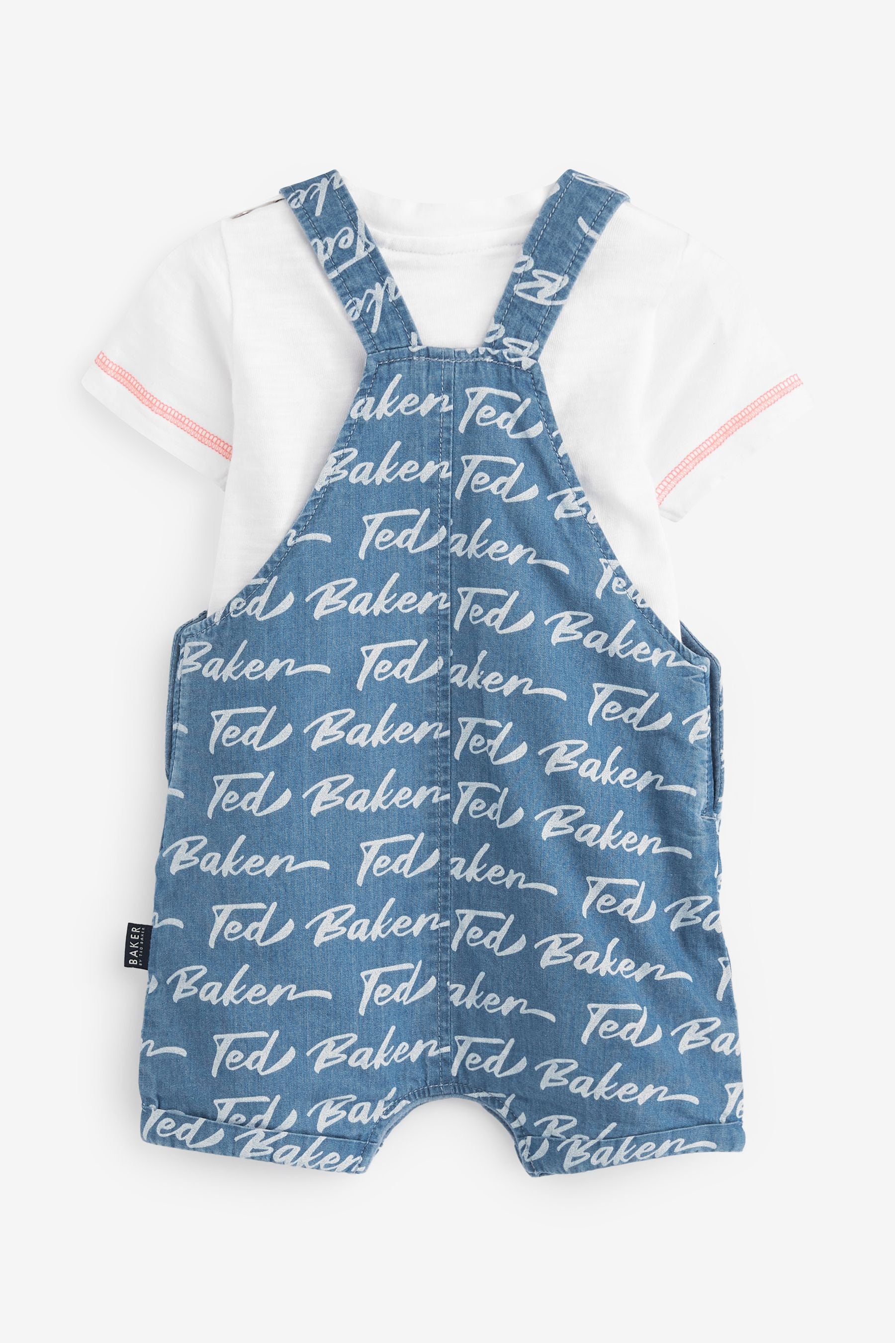 Blue Baker by Ted Baker Blue Chambray Dungaree And T-Shirt Set