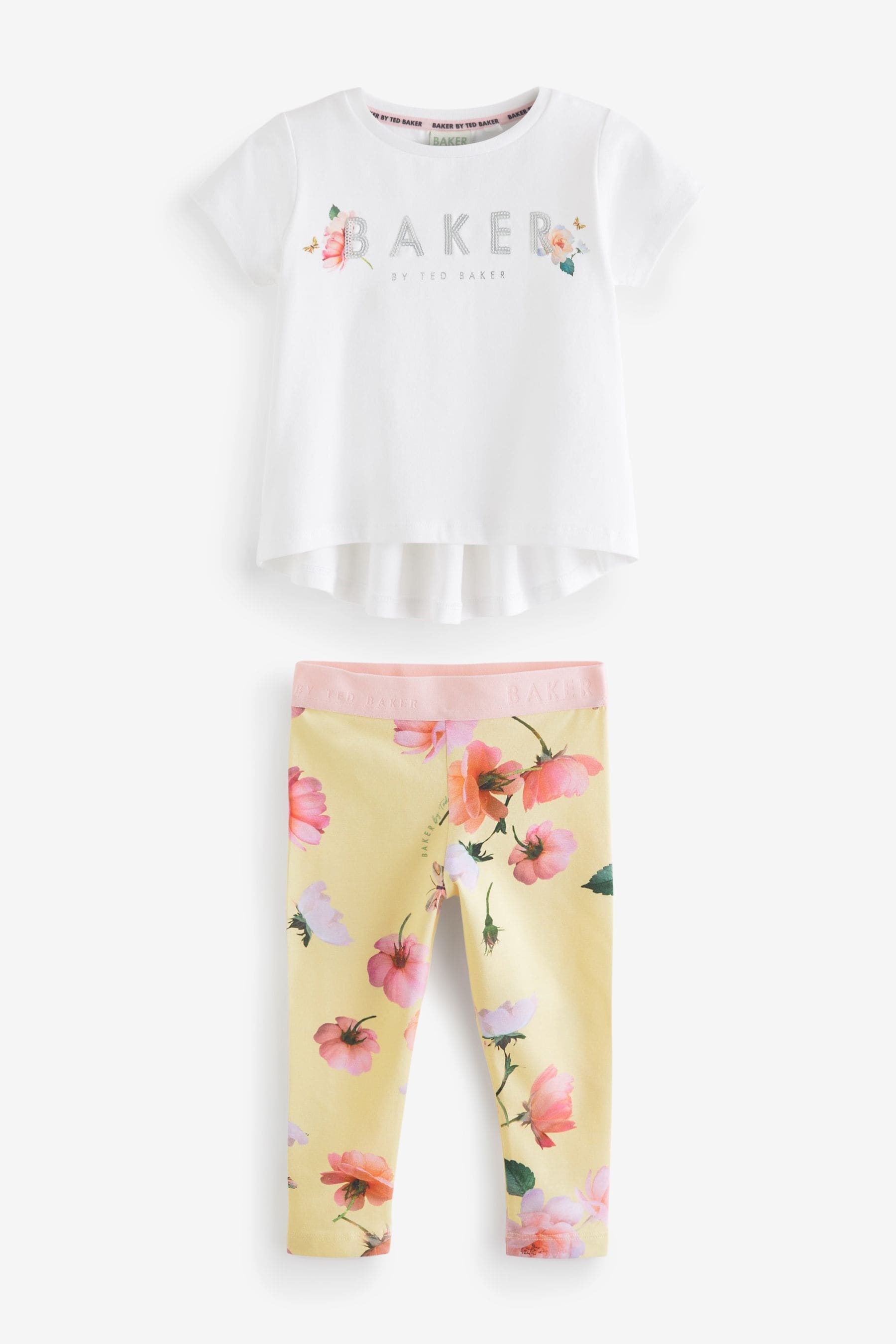 Yellow Baker by Ted Baker Yellow Floral Legging And T-Shirt Set