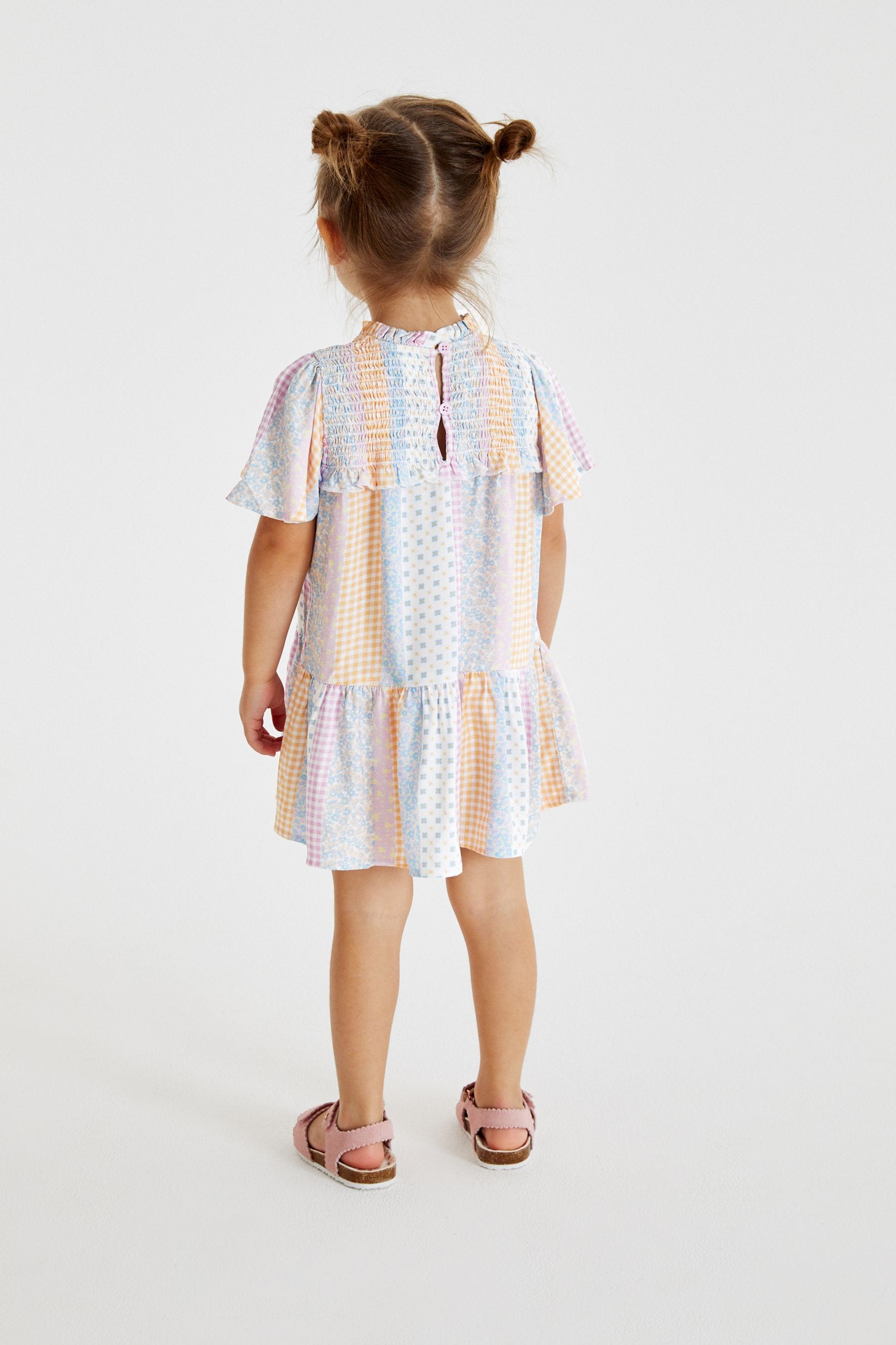 Multi Patchwork Tiered Printed Dress (3mths-7yrs)