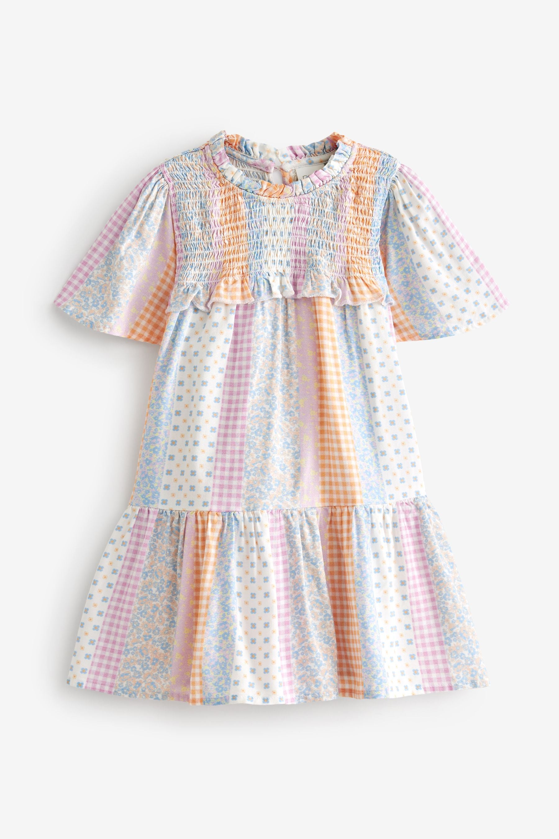 Multi Patchwork Tiered Printed Dress (3mths-7yrs)